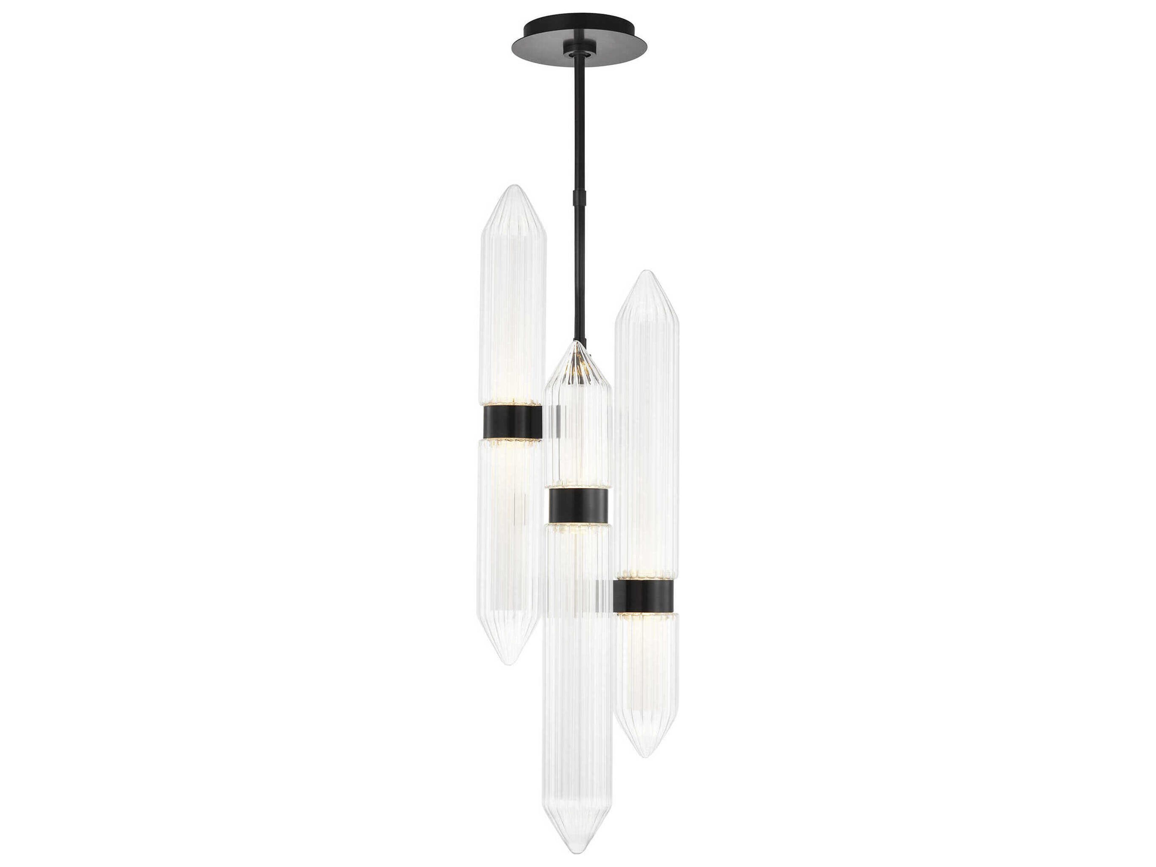 Visual Comfort Modern Langston 3-Light Plated Dark Bronze Mini Pendant