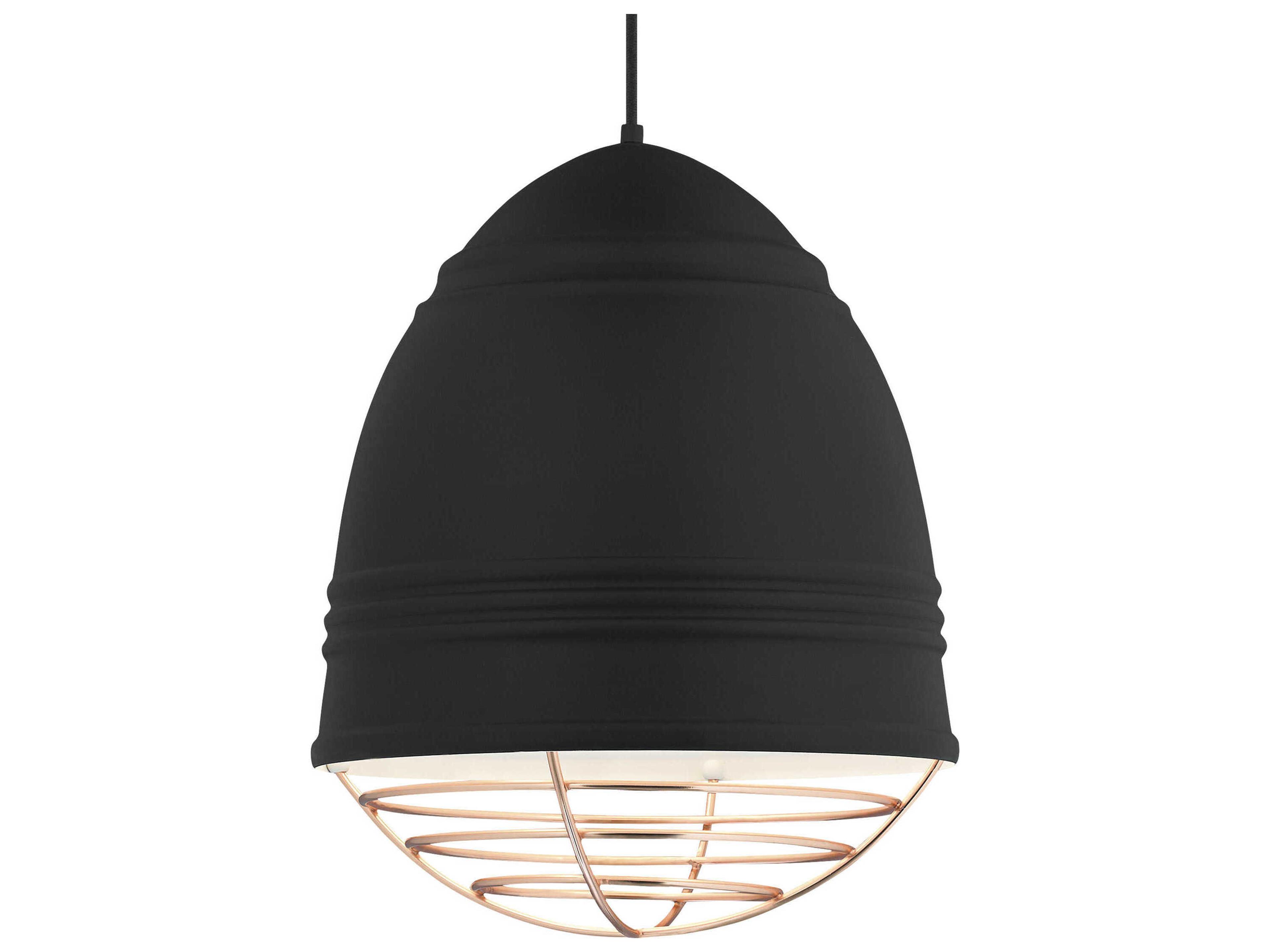 Visual Comfort Modern Loft 3-Light Black Copper Mini Pendant
