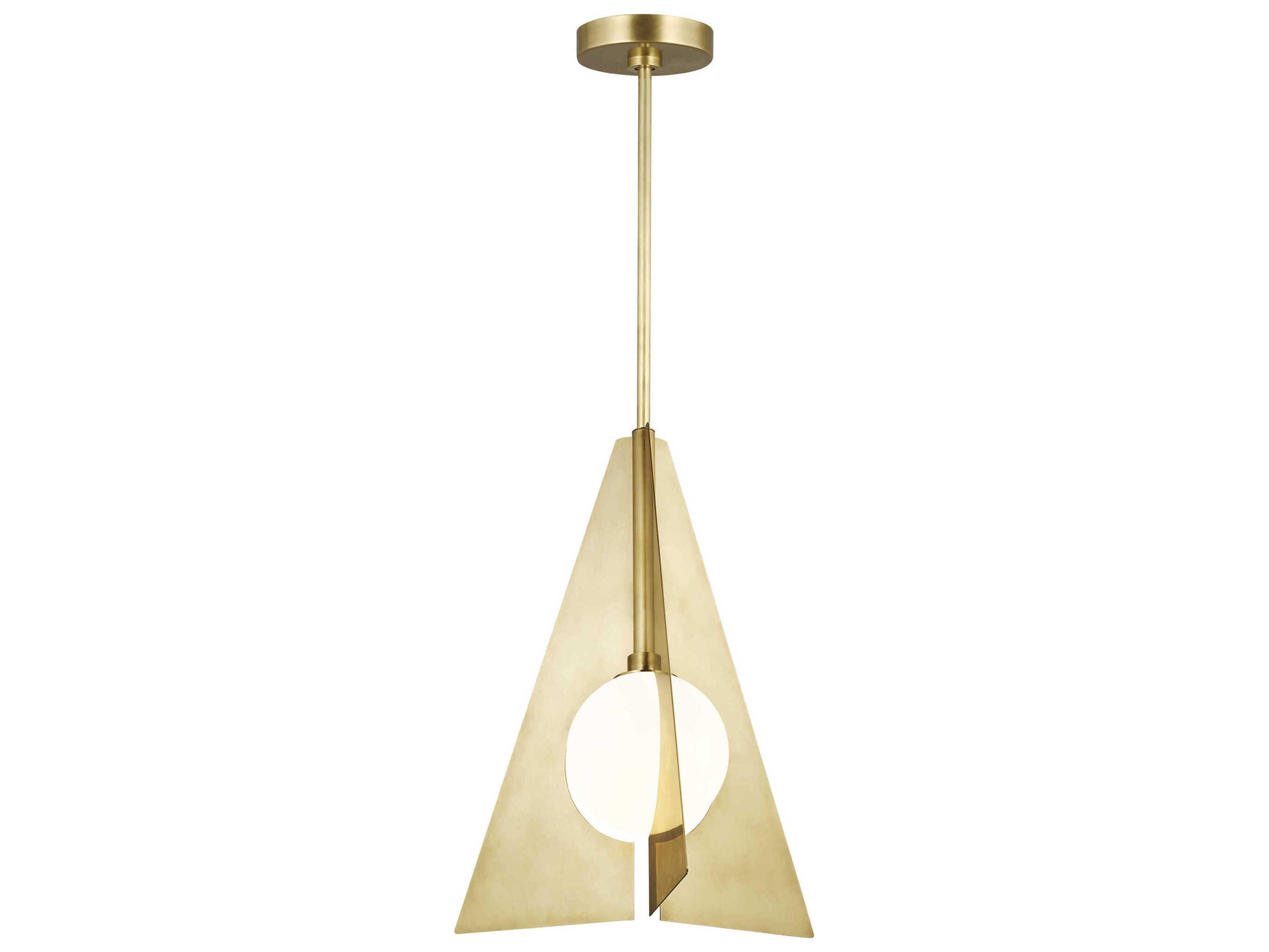 Visual Comfort Modern Orbel Natural Brass Geometric Pendant