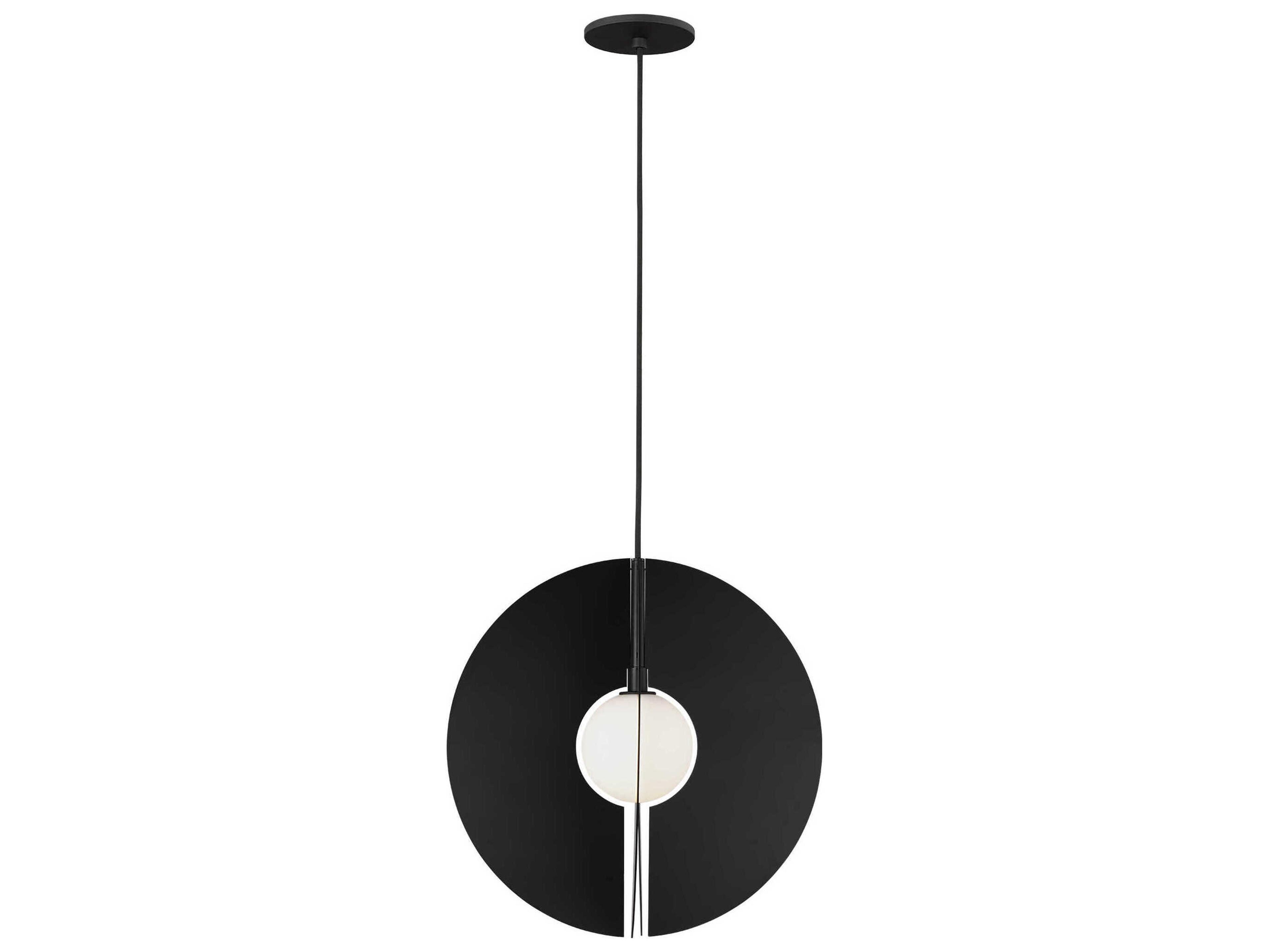Visual Comfort Modern Orbel 1-Light Matte Black Geometric Pendant