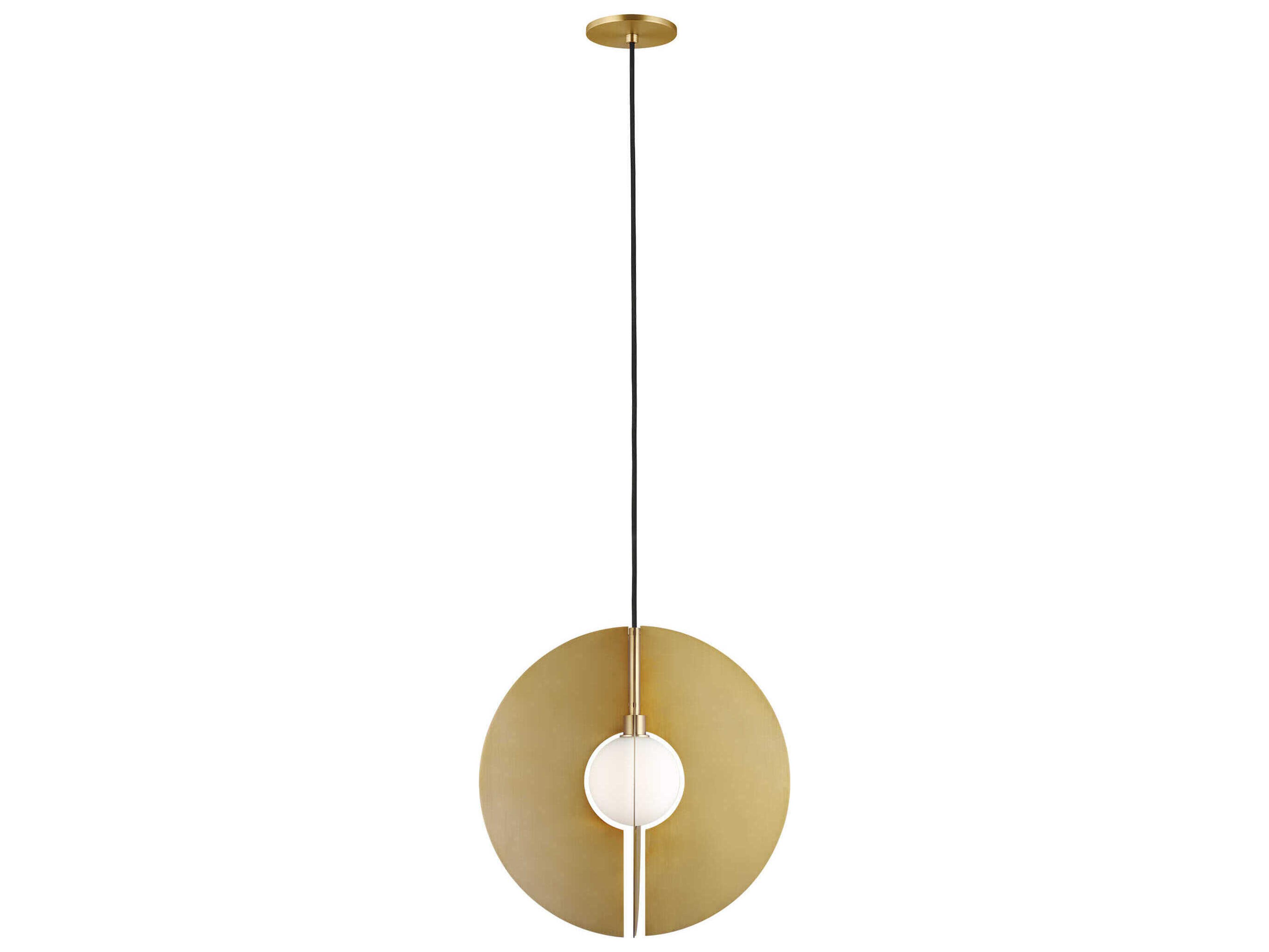 Visual Comfort Modern Orbel 1-Light Aged Brass Geometric Pendant