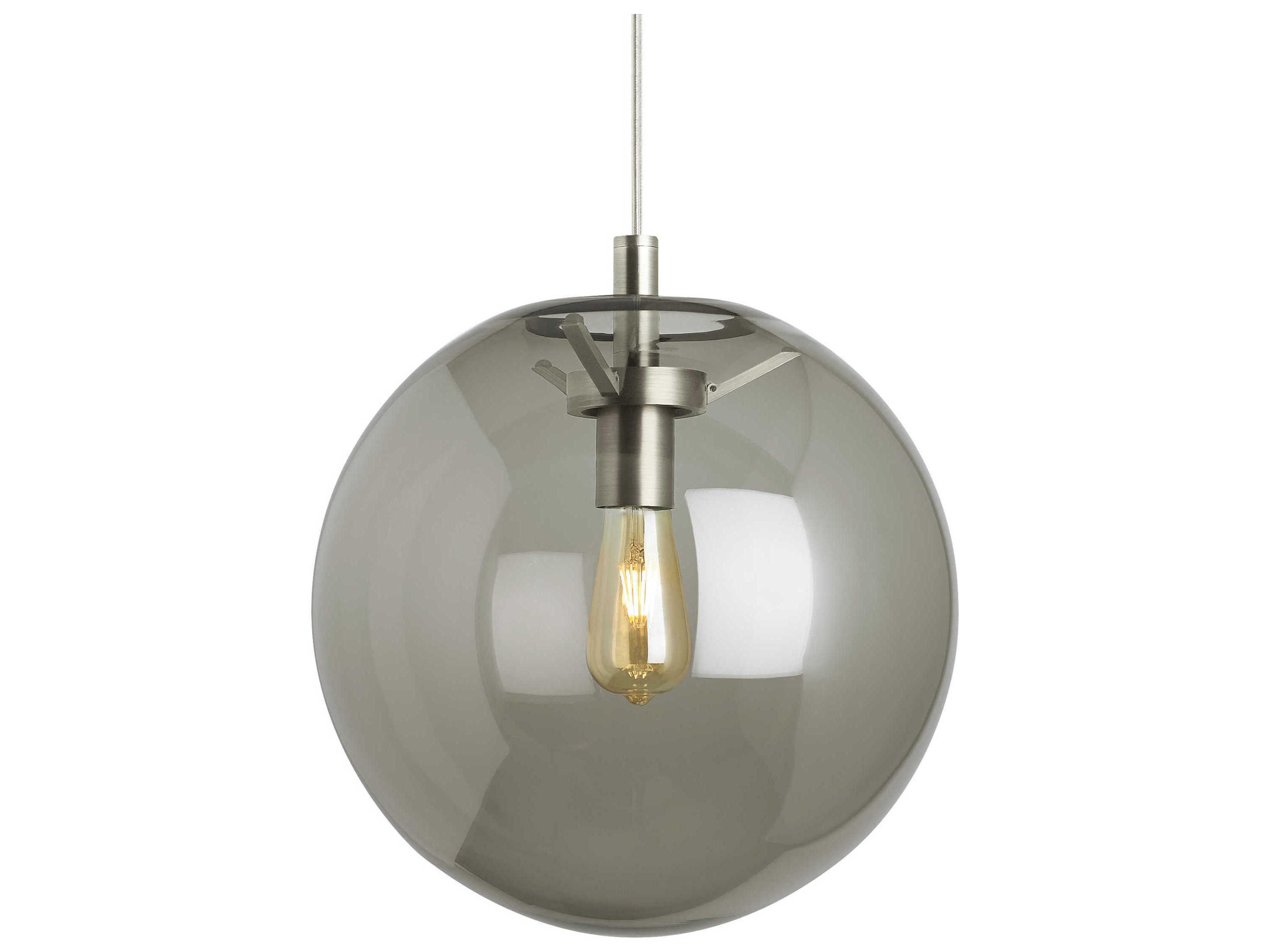 Visual Comfort Modern Palona 1-Light Satin Nickel Black Globe Pendant