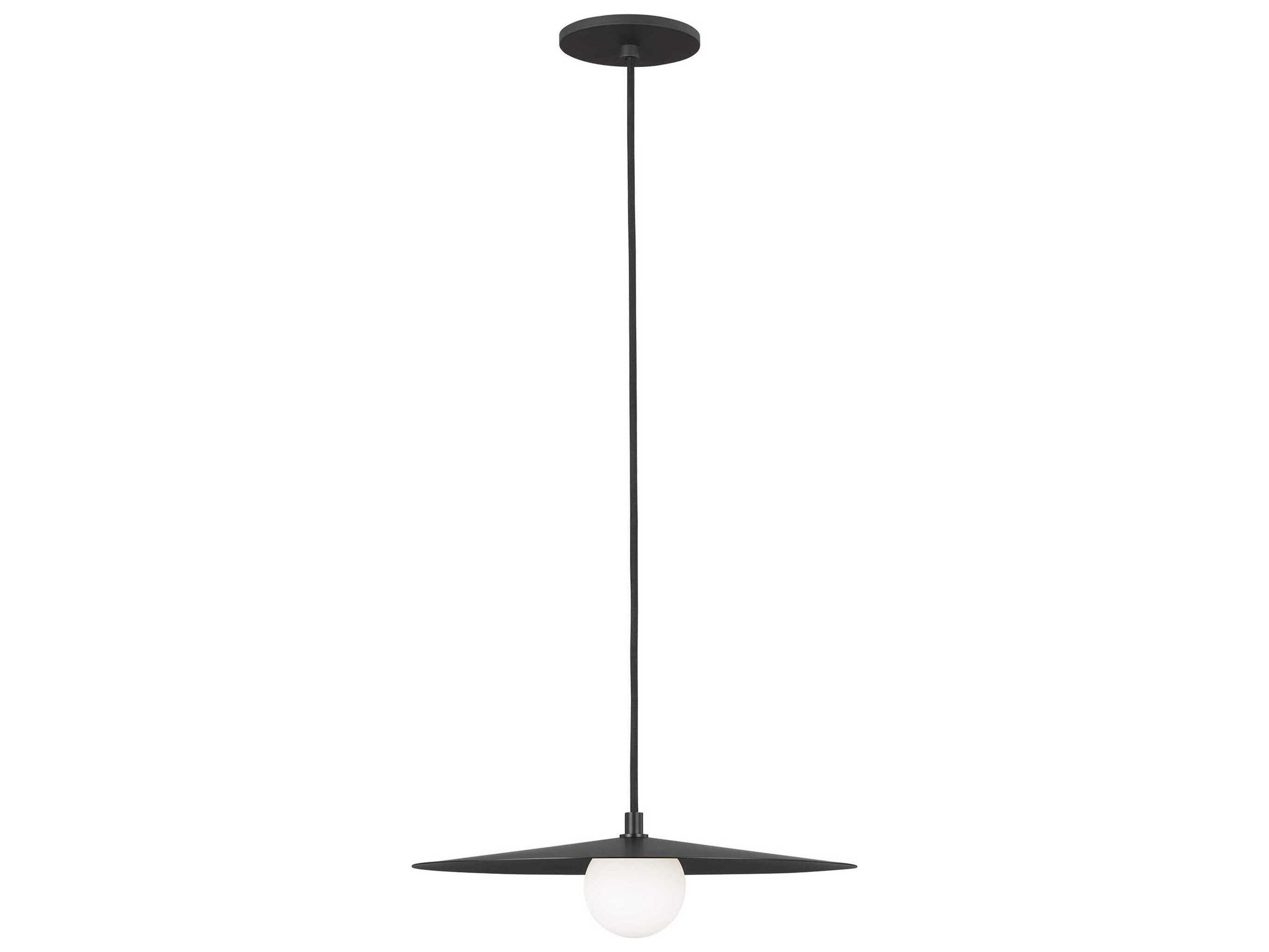 Visual Comfort Modern Pirlo 1-Light Matte Black Pendant