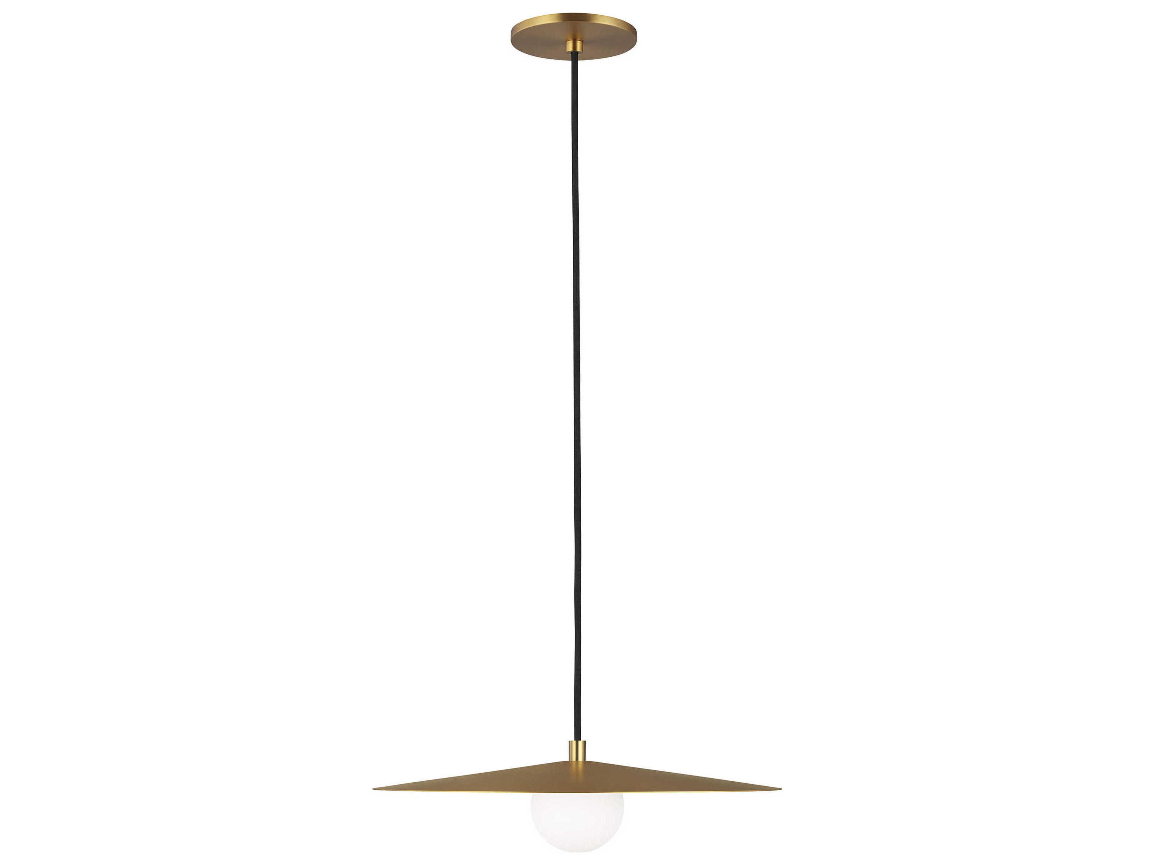 Visual Comfort Modern Pirlo 1-Light Aged Brass Pendant