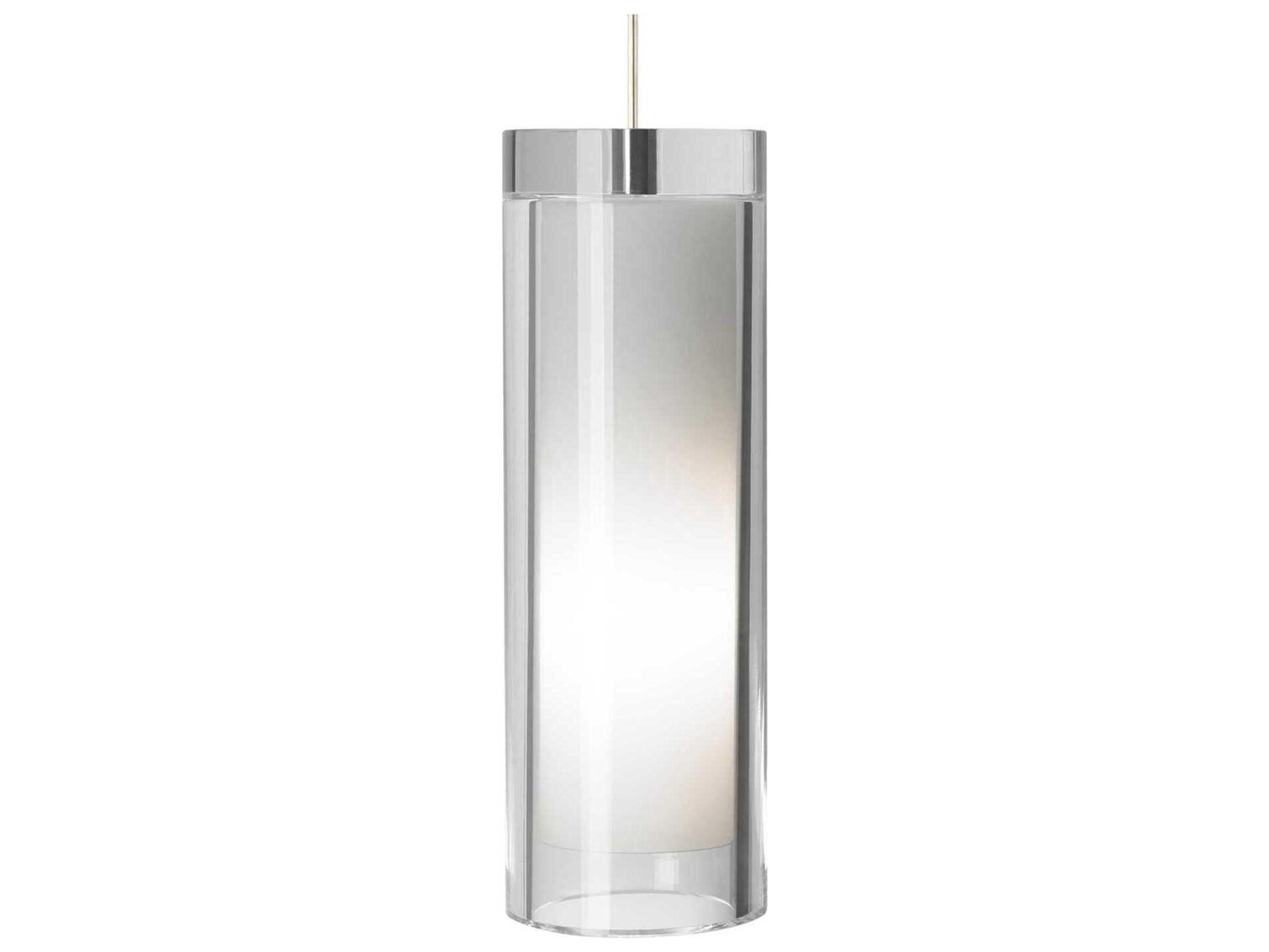Visual Comfort Modern Sara 1-Light Satin Nickel Clear Cylinder Mini Pendant