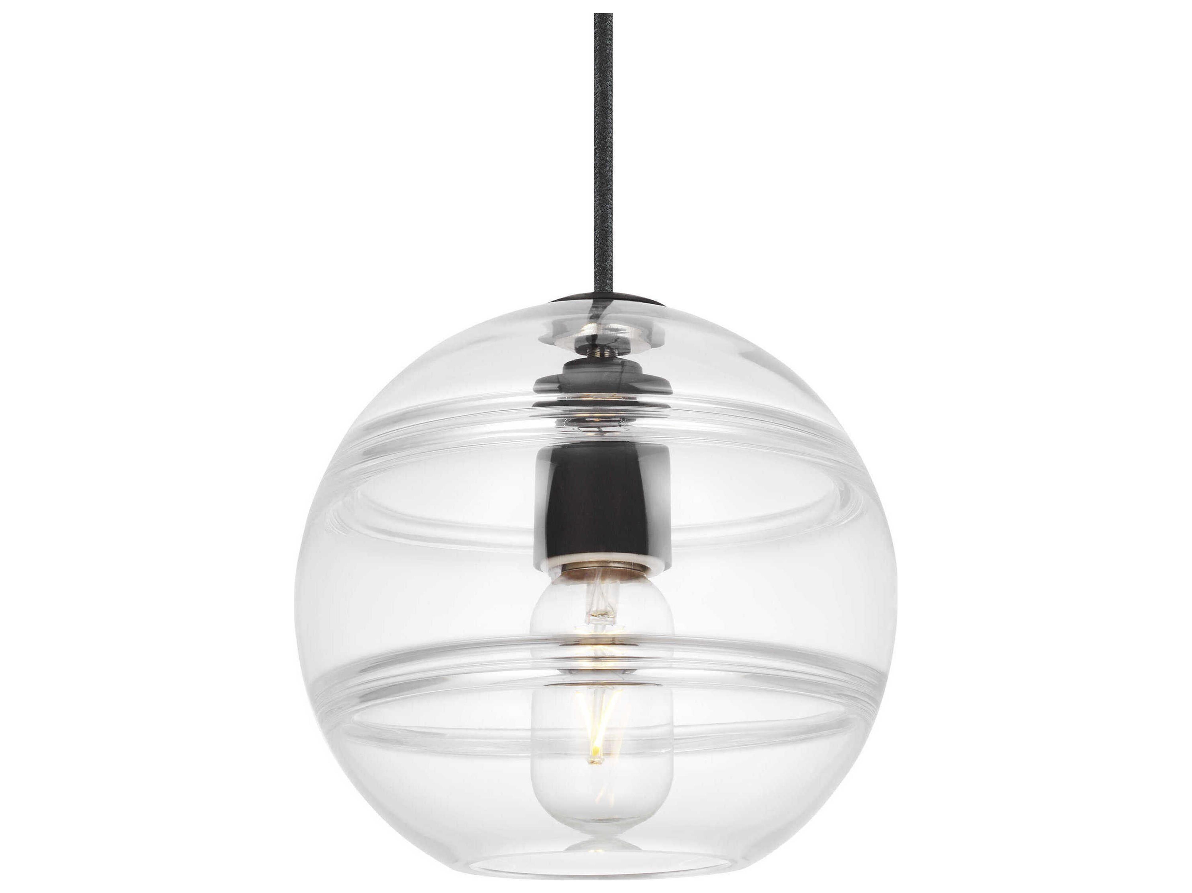 Visual Comfort Modern Sedona 1-Light White Black Globe Mini Pendant