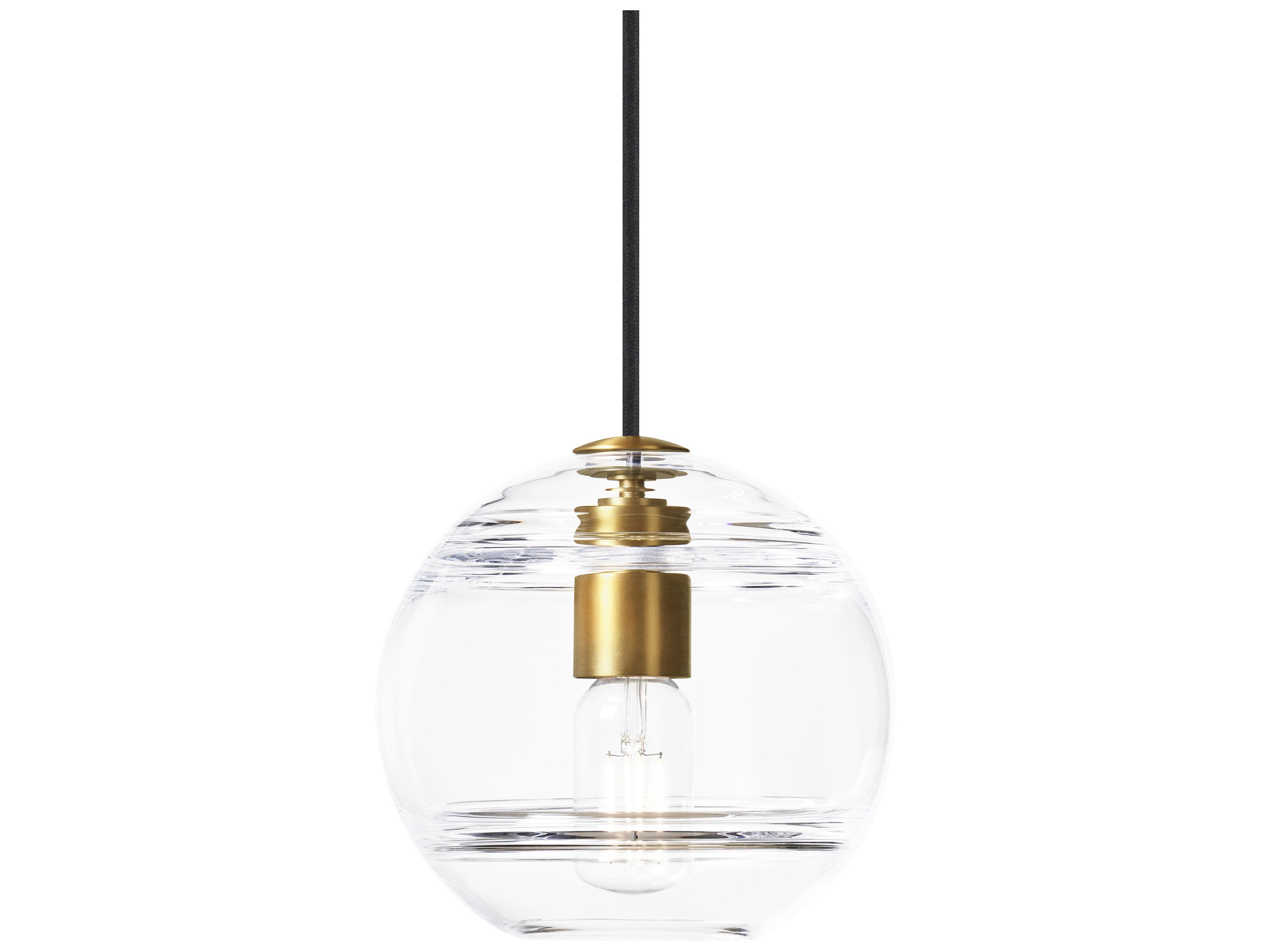 Visual Comfort Modern Sedona 1-Light Aged Brass Clear Globe Mini Pendant