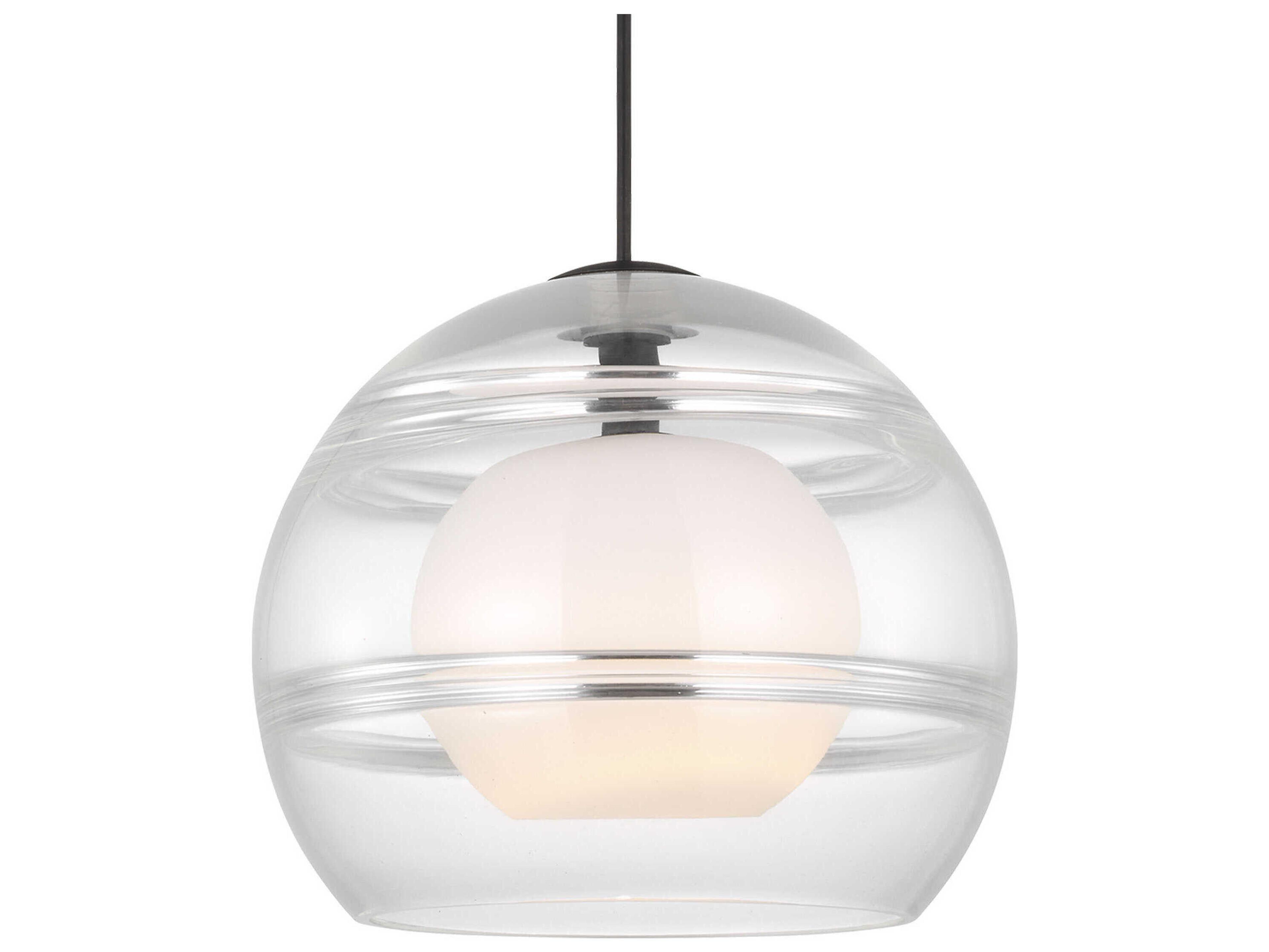 Visual Comfort Modern Sedona 1-Light White Black Globe Mini Pendant