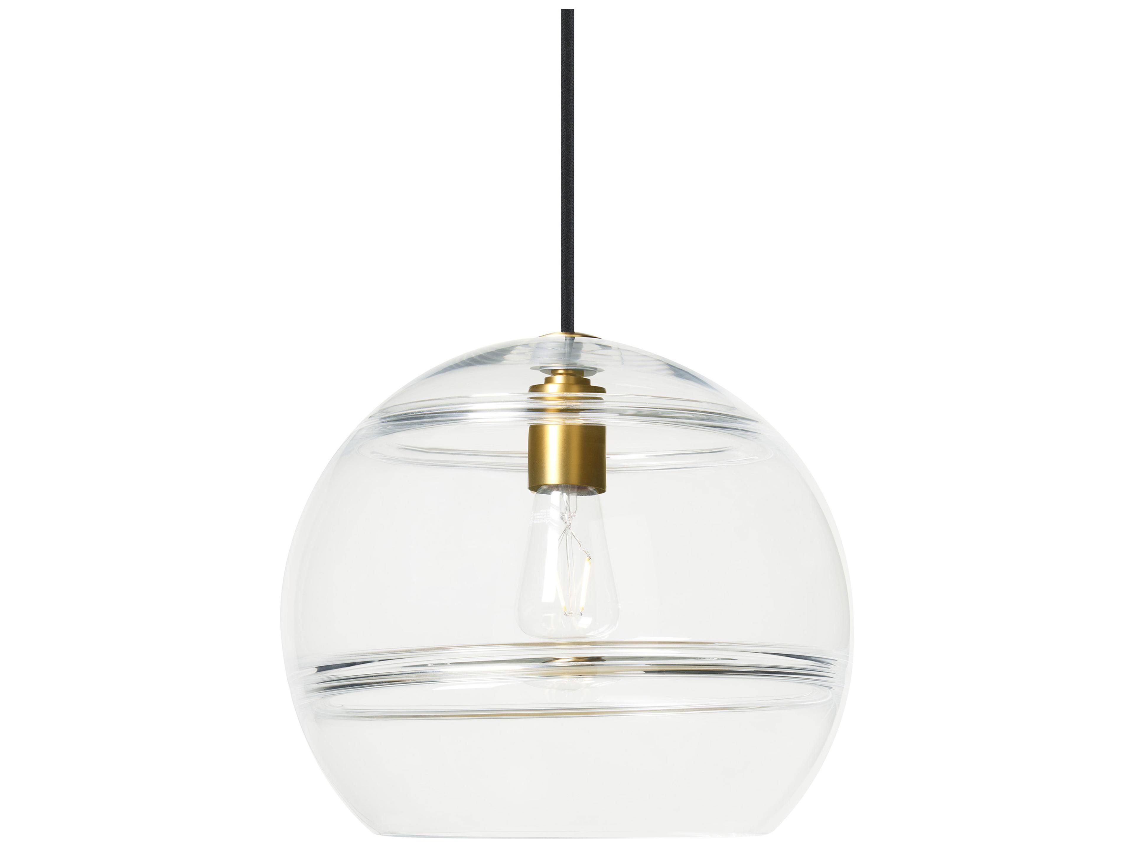 Visual Comfort Modern Sedona 1-Light Aged Brass Clear Globe Mini Pendant