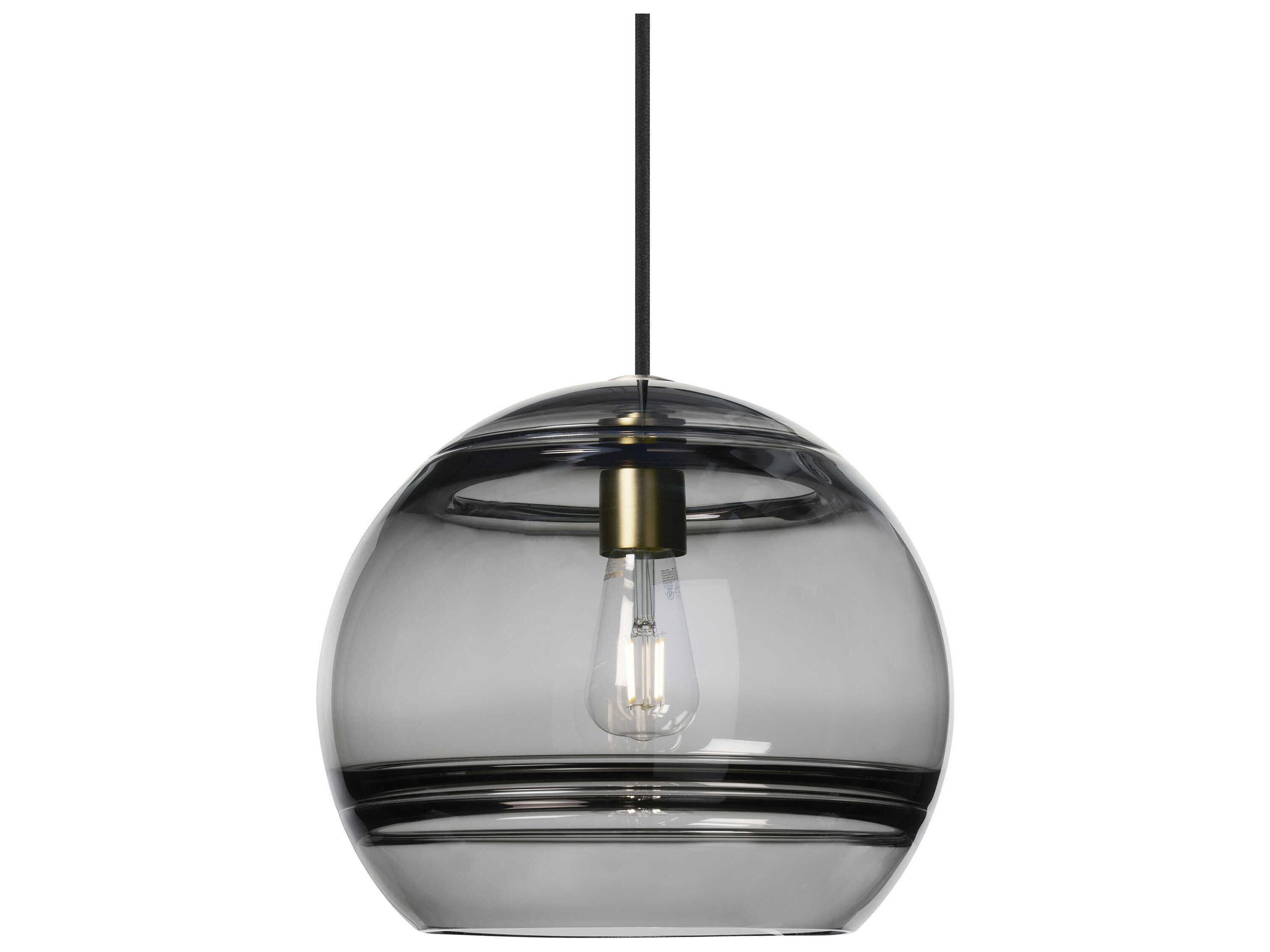 Visual Comfort Modern Sedona 1-Light Aged Brass Black Globe Mini Pendant