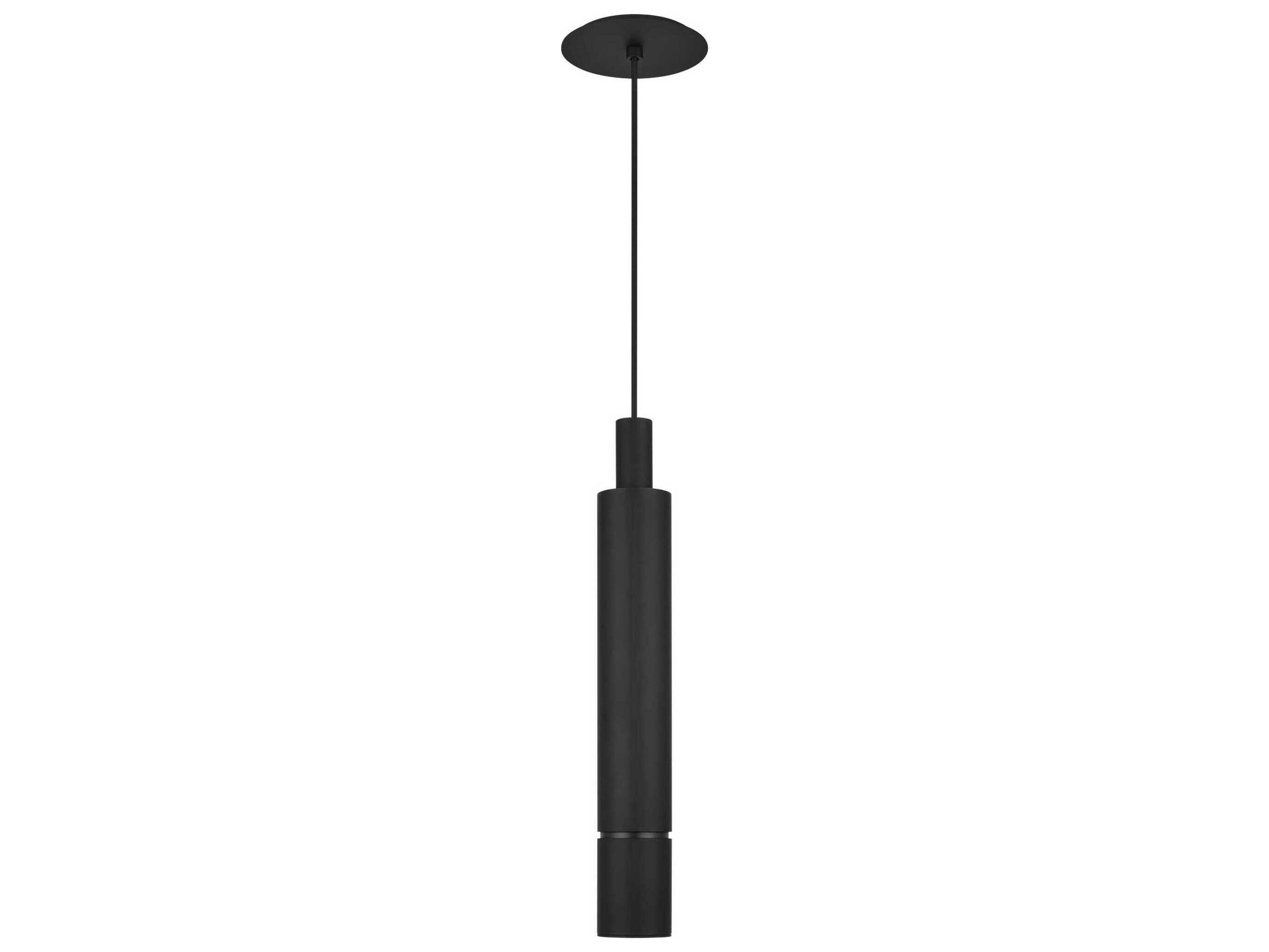 Visual Comfort Modern Sottile 1-Light Nightshade Black Cylinder Mini Pendant