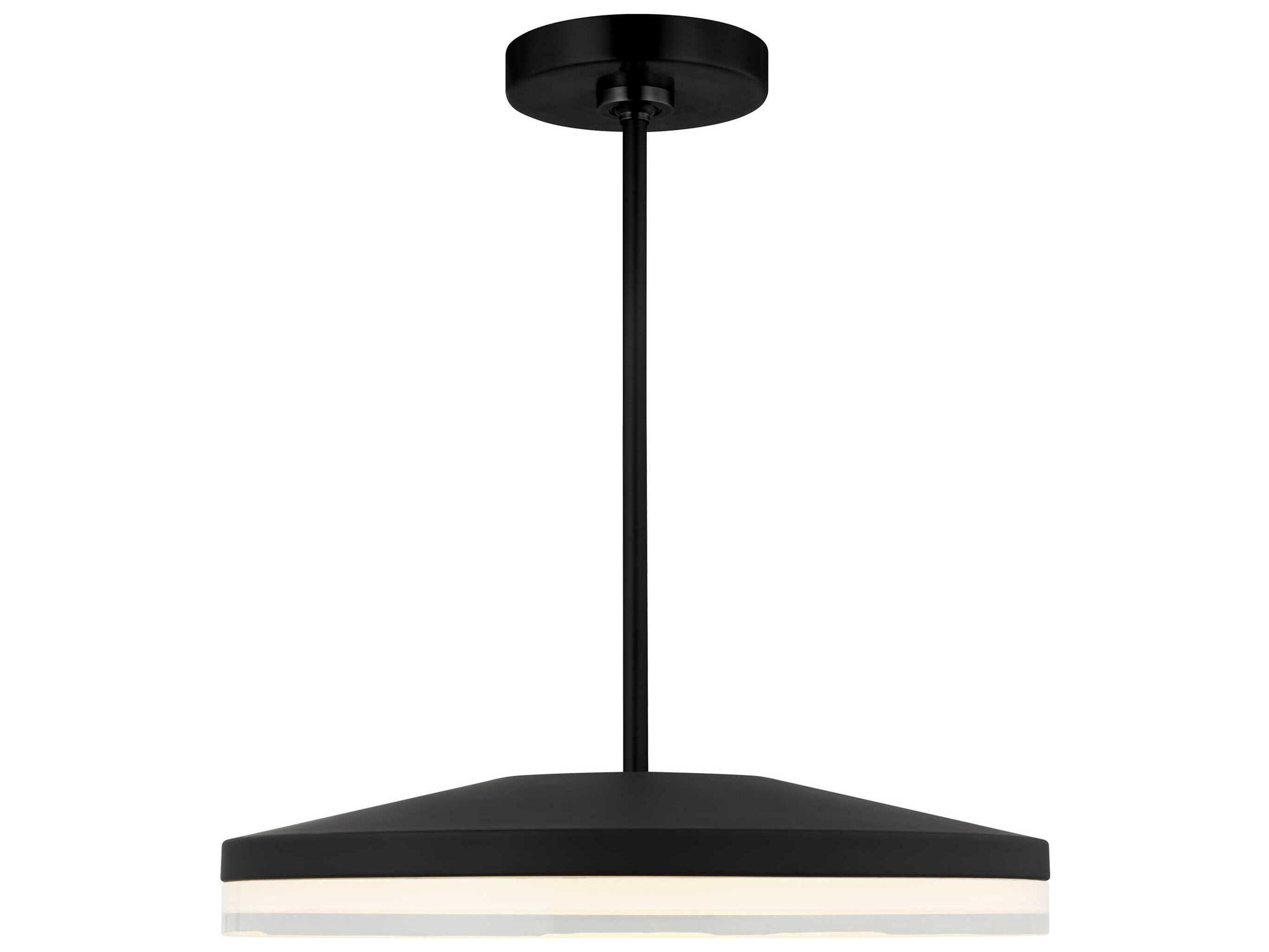 Visual Comfort Modern Wyatt 1-Light Nightshade Black Round Pendant