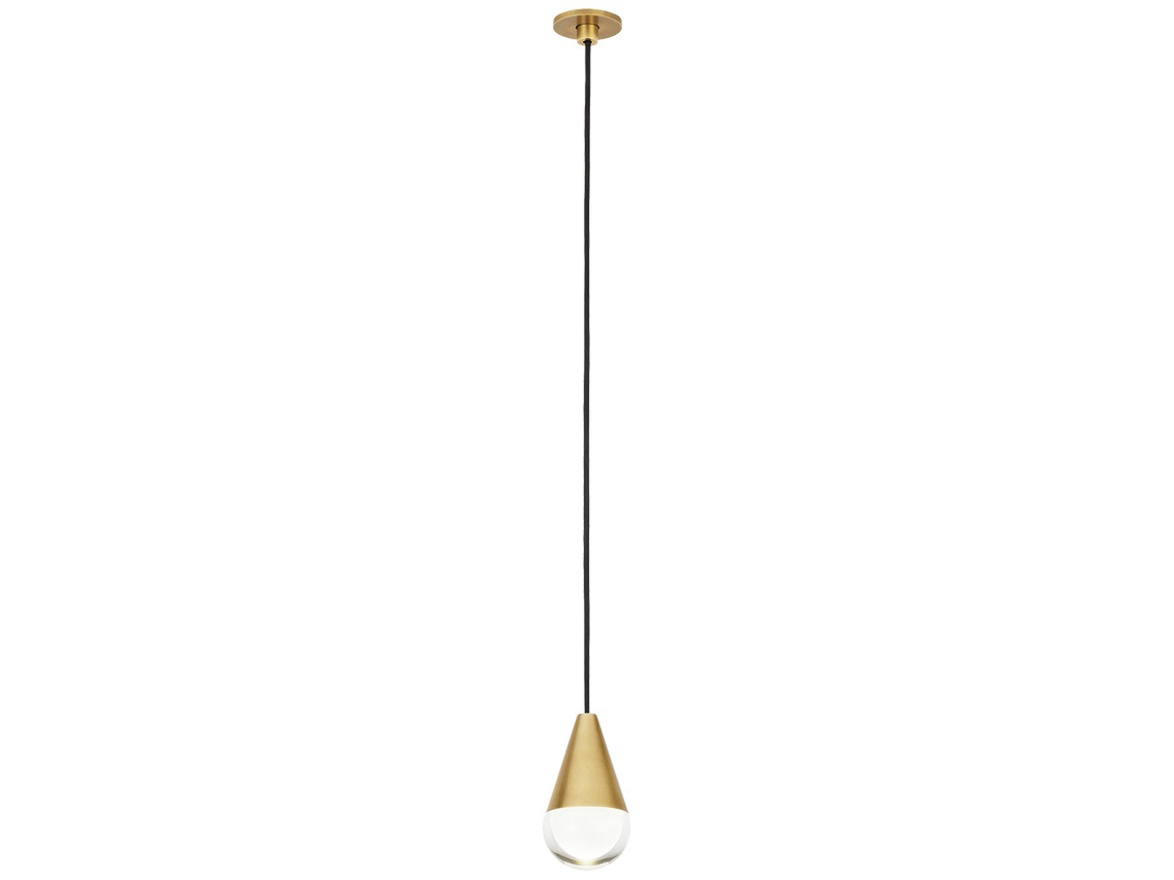 Visual Comfort Modern Cupola 1-Light Natural Brass Mini Pendant