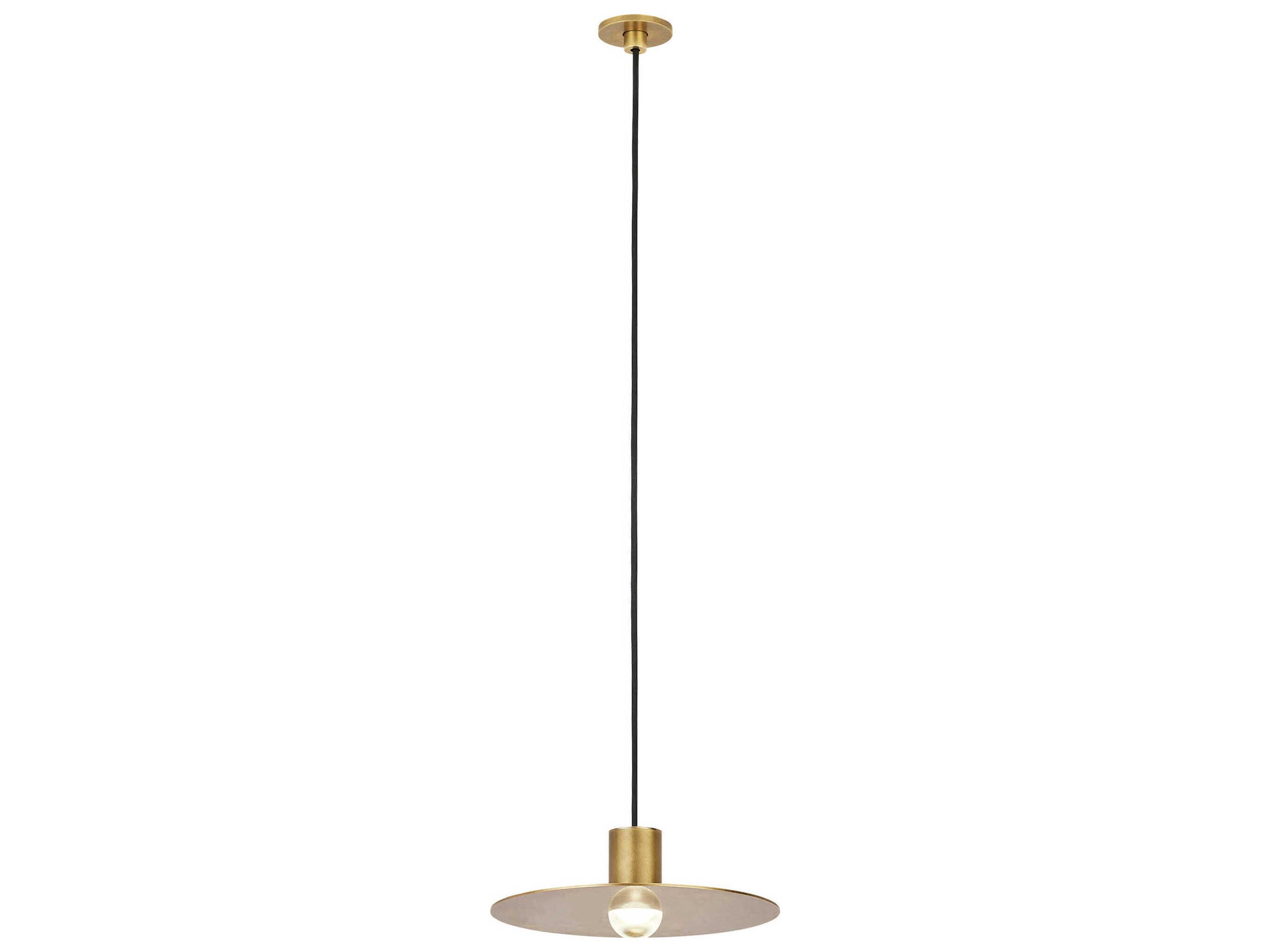 Visual Comfort Modern Eaves 1-Light Natural Brass Mini Pendant