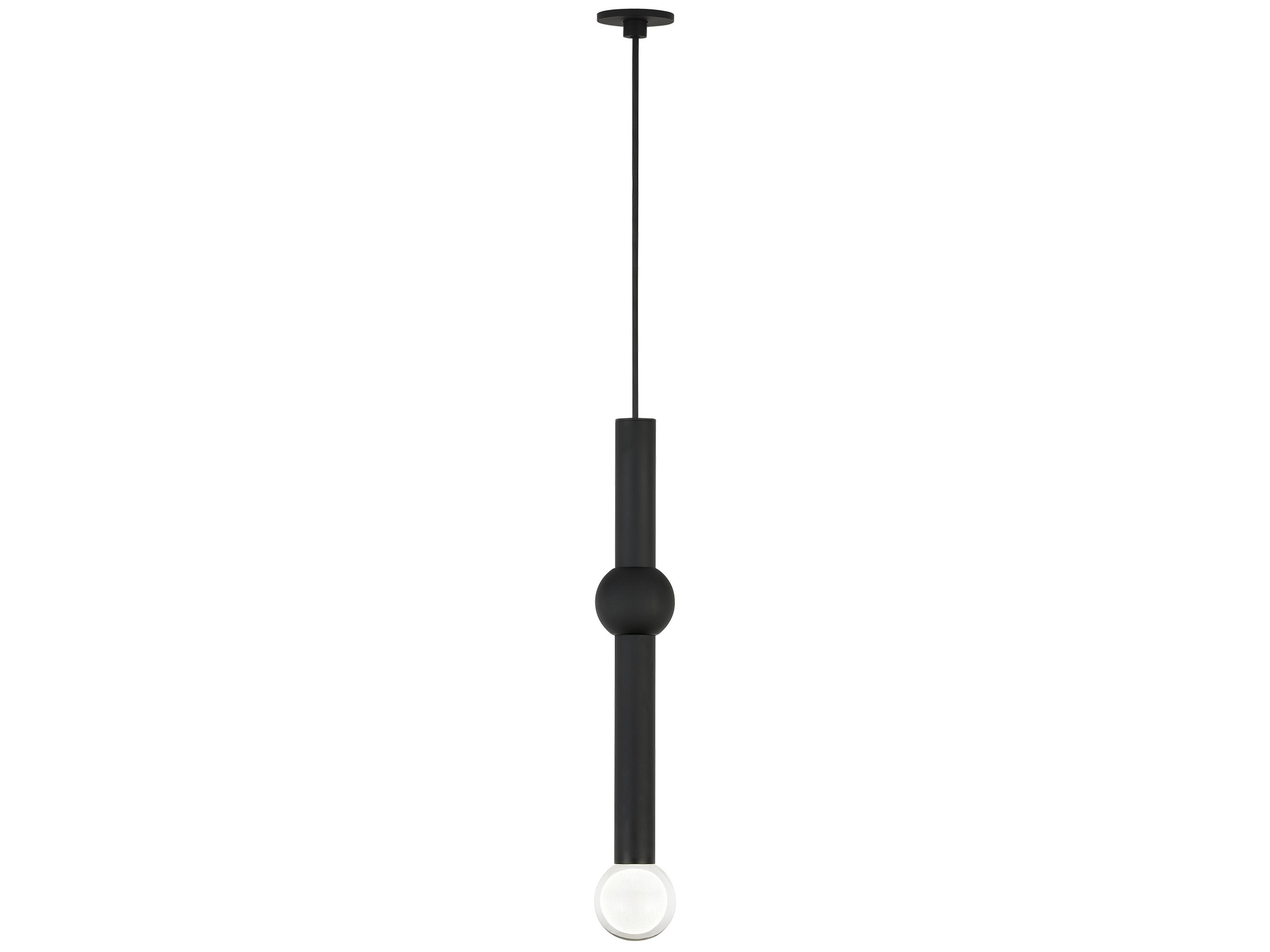 Visual Comfort Modern Guyed 1-Light Nightshade Black Linear Mini Pendant