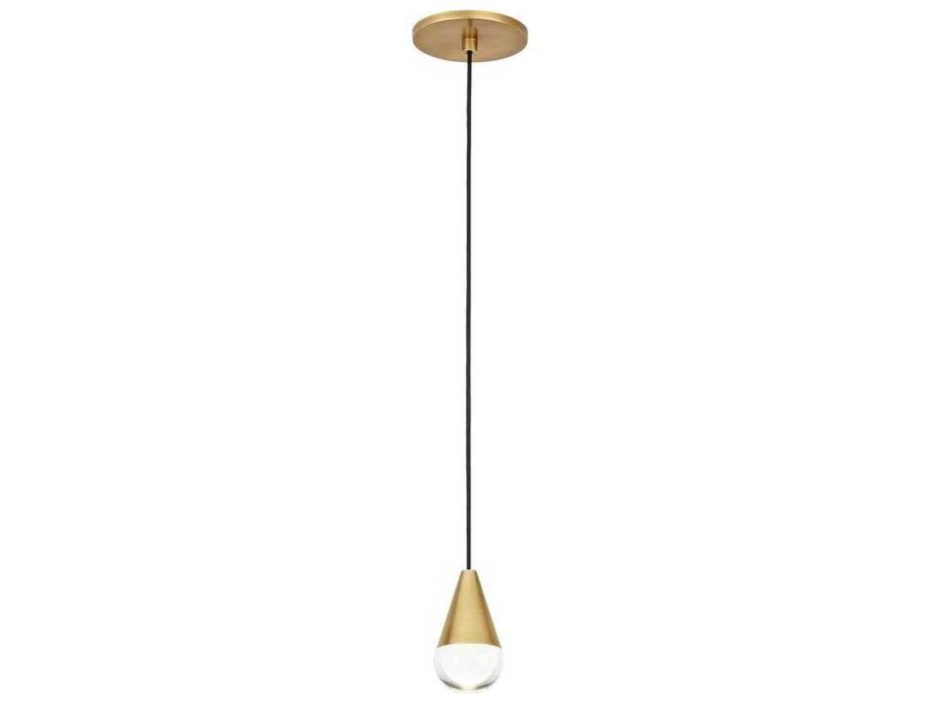 Visual Comfort Modern Cupola 1-Light Natural Brass Mini Pendant