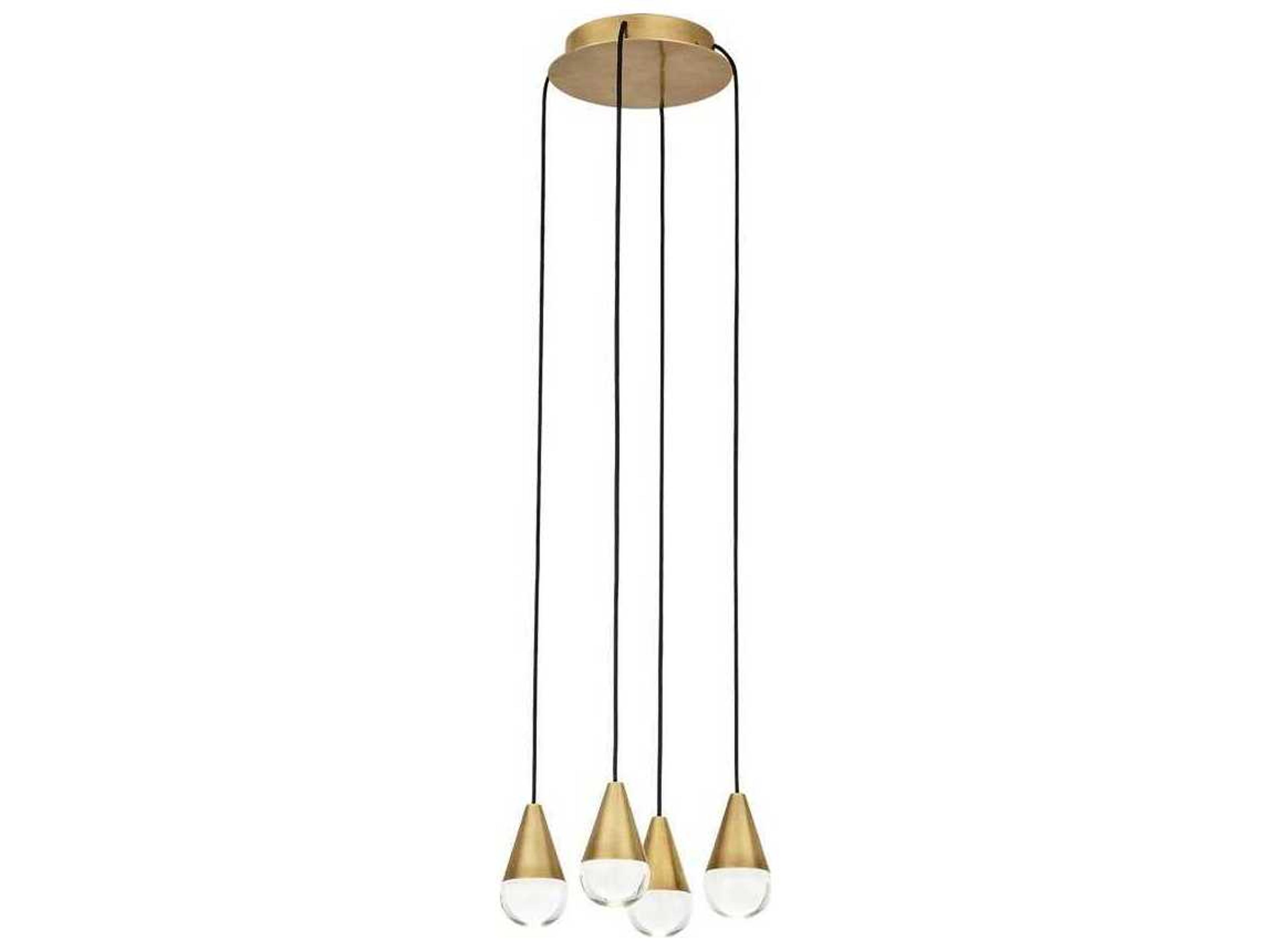 Visual Comfort Modern Cupola 4-Light Natural Brass Mini Pendant