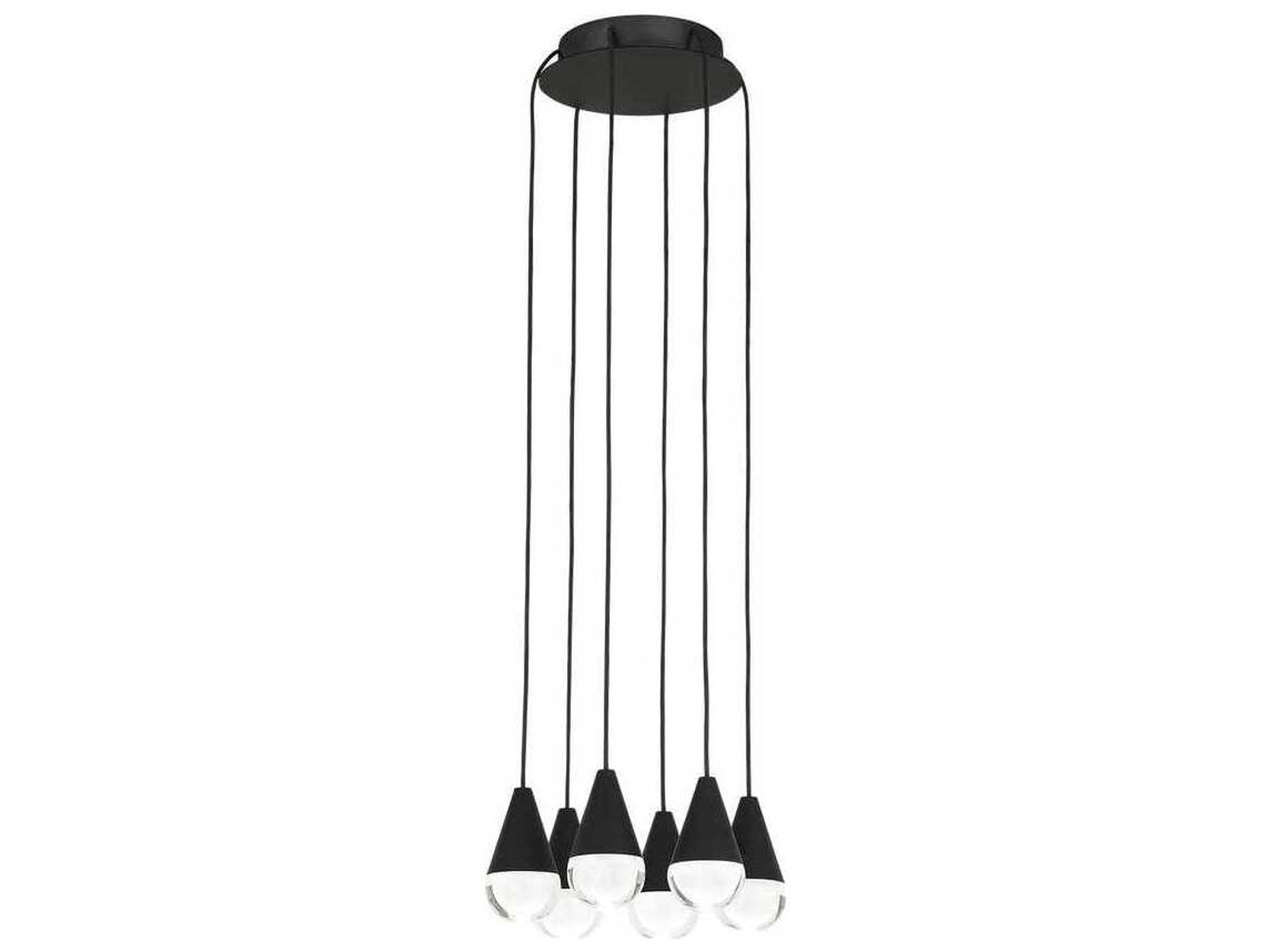 Visual Comfort Modern Cupola 6-Light Nightshade Black Mini Pendant