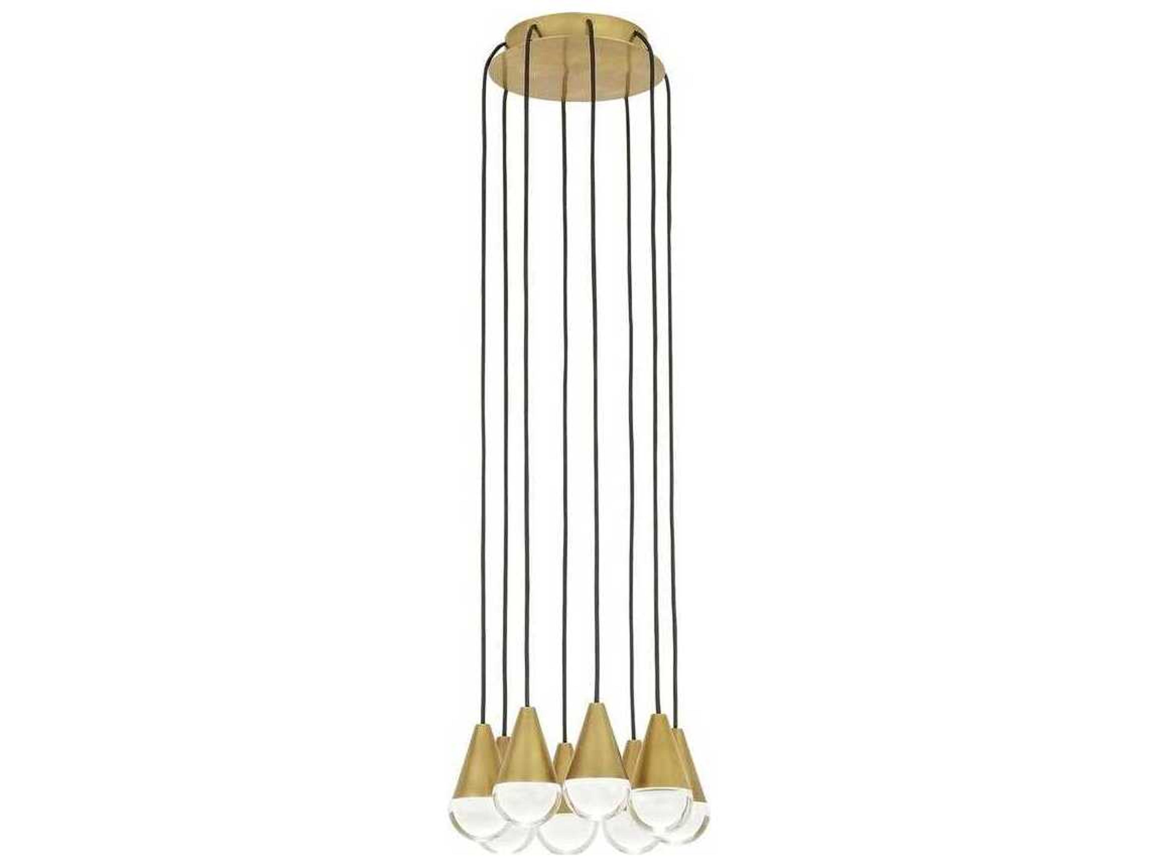 Visual Comfort Modern Cupola 8-Light Natural Brass Mini Pendant