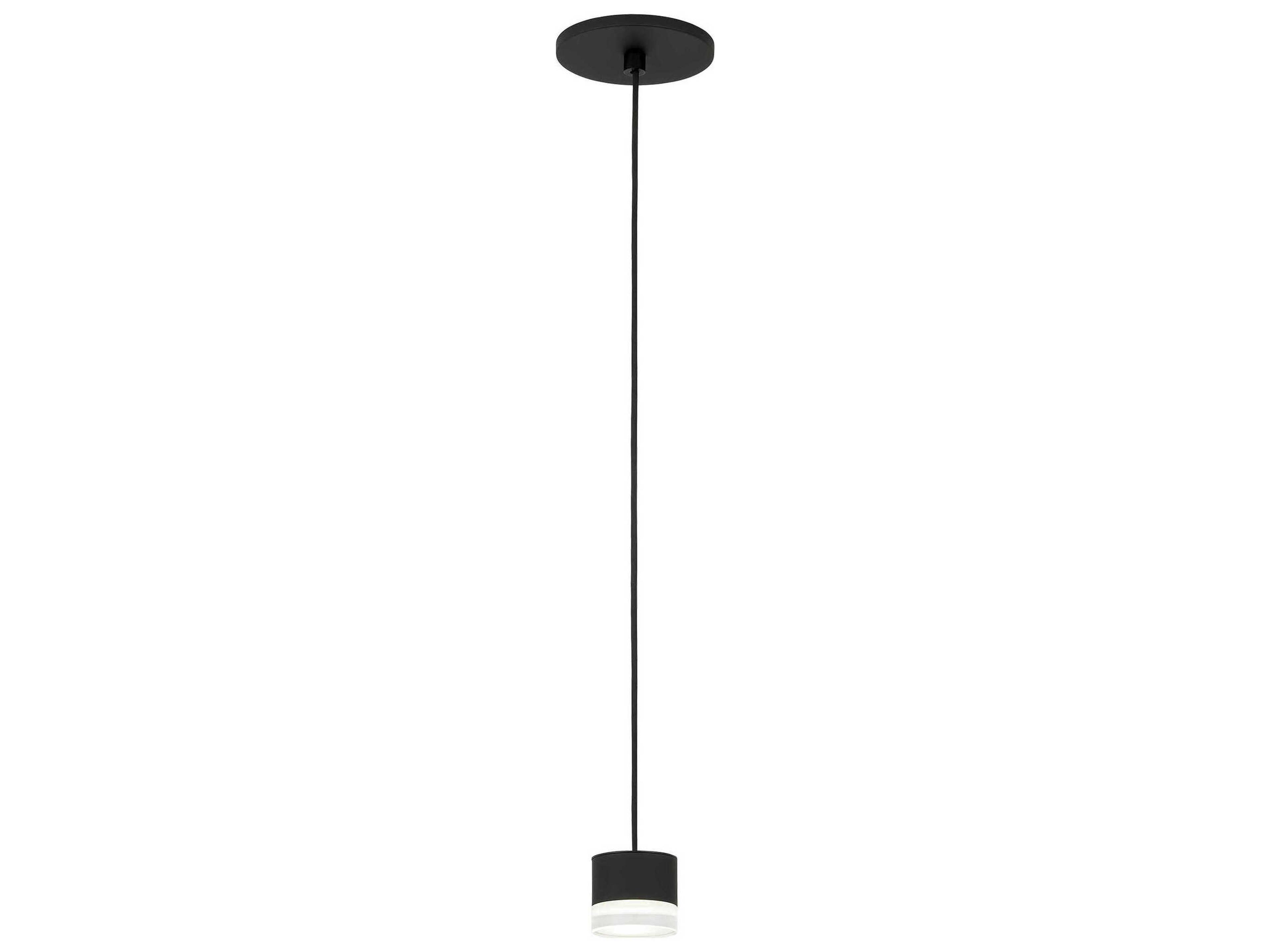 Visual Comfort Modern Gable 1-Light Nightshade Black Round Mini Pendant