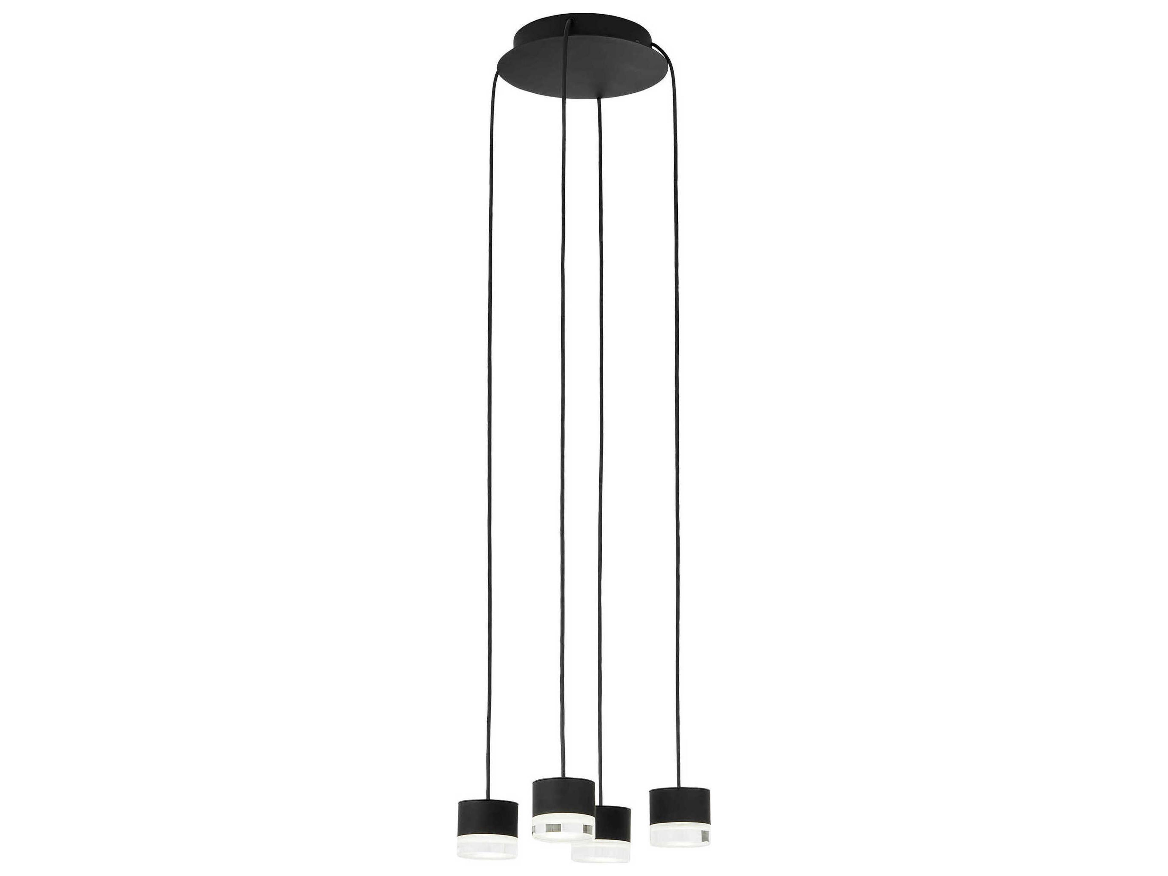 Visual Comfort Modern Gable 4-Light Nightshade Black Mini Pendant