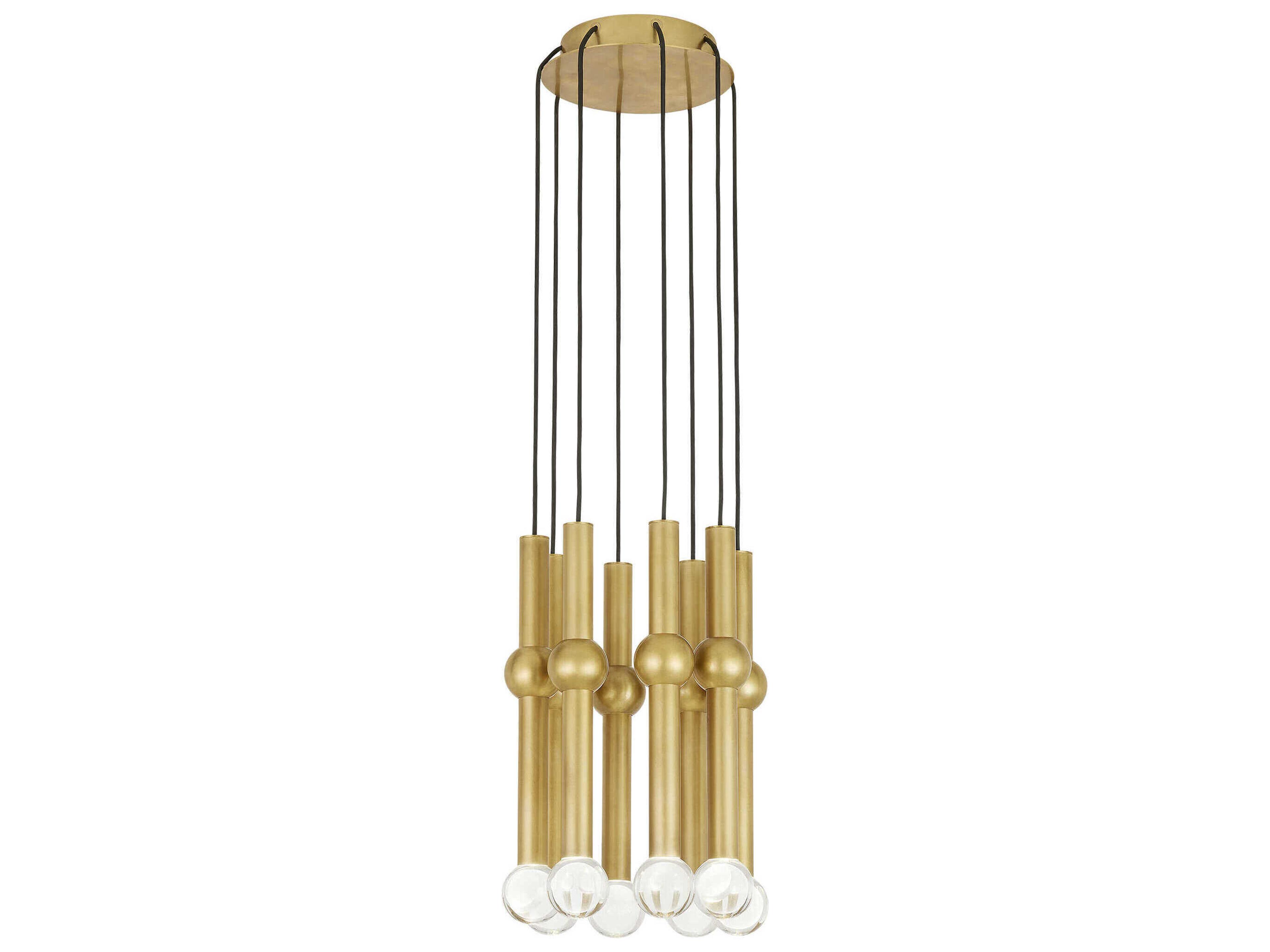 Visual Comfort Modern Guyed 8-Light Natural Brass Mini Pendant