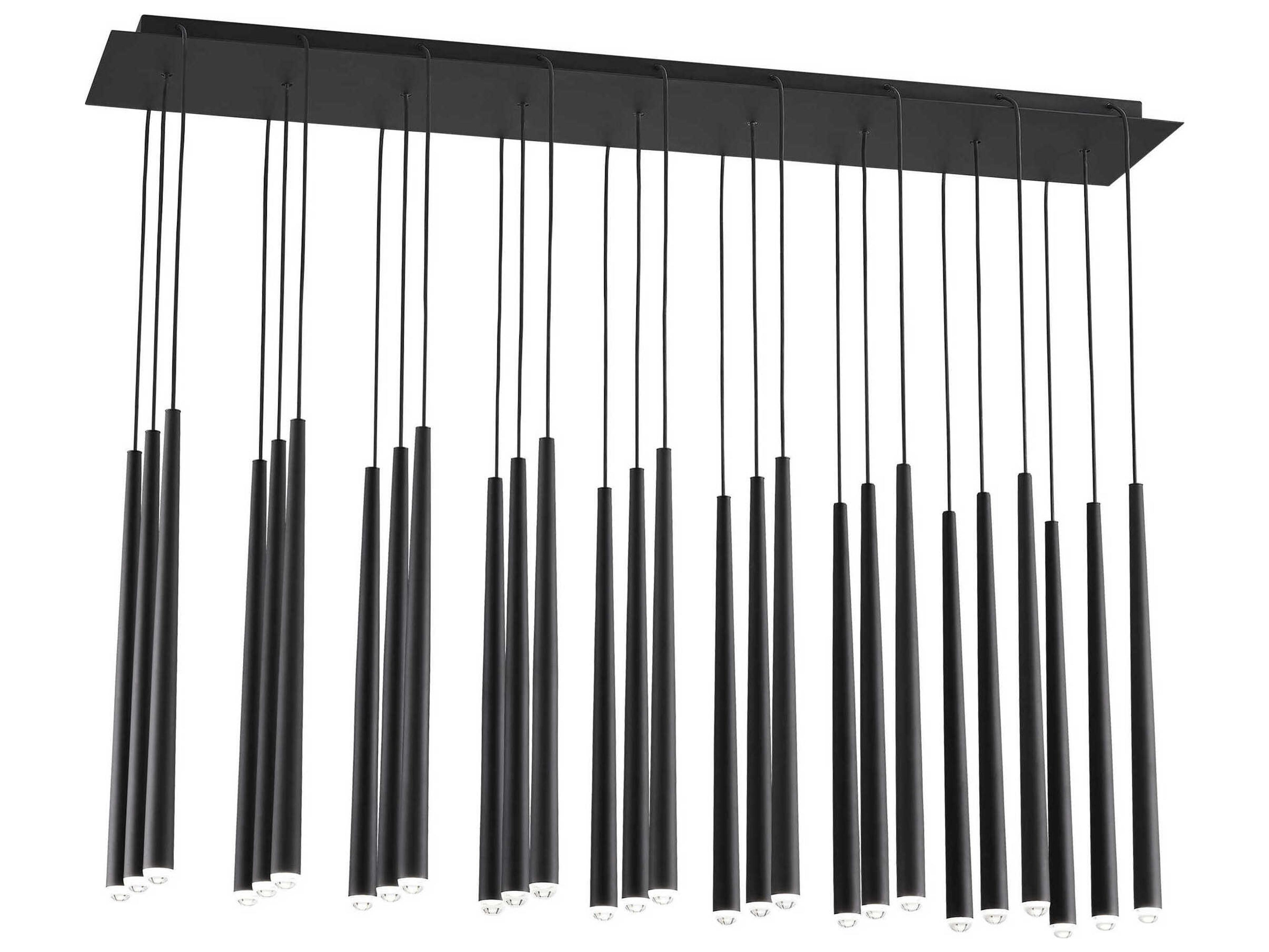 Visual Comfort Modern Pylon 27-Light Nightshade Black Linear Island Pendant