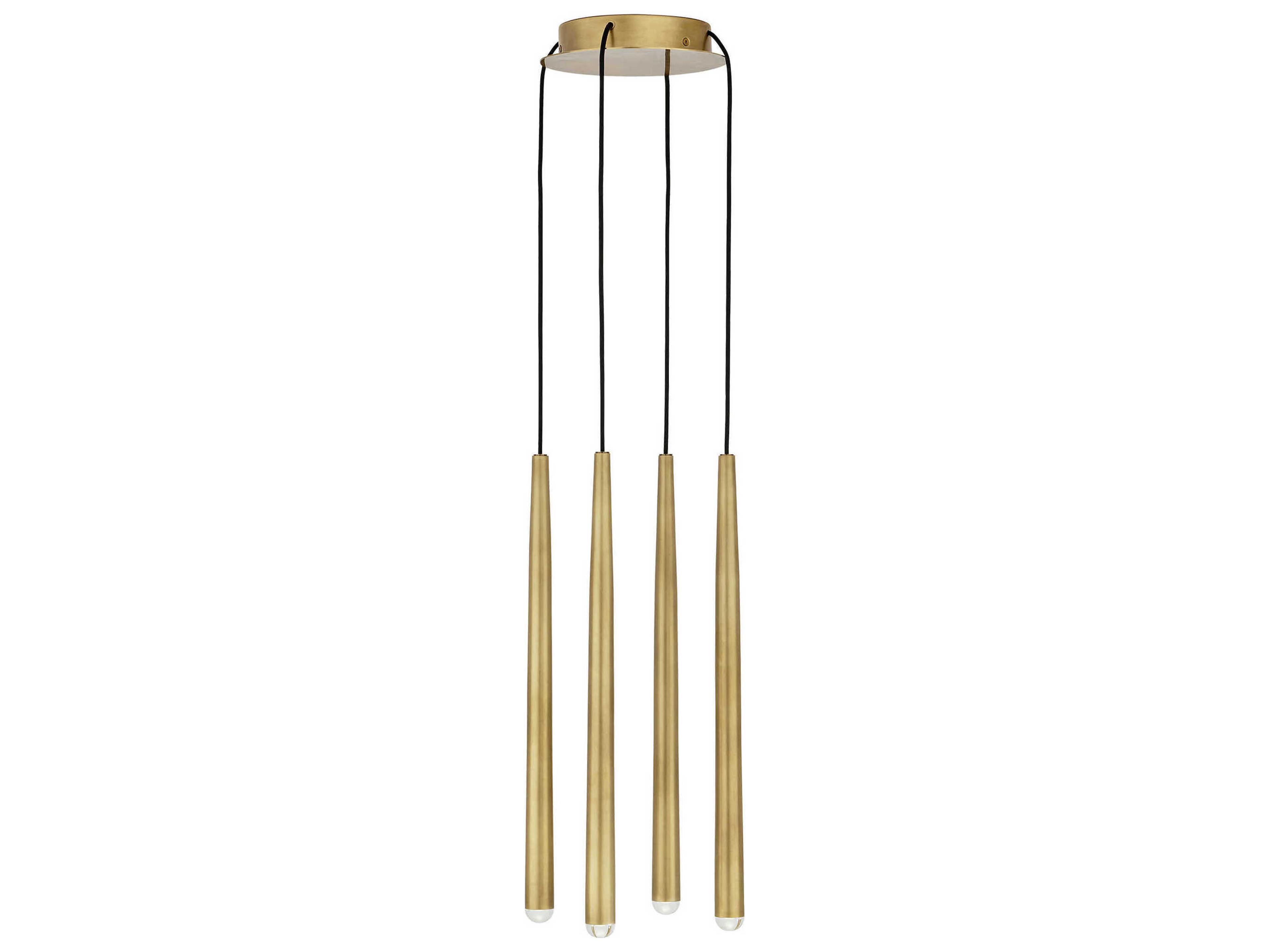Visual Comfort Modern Pylon 4-Light Natural Brass Linear Mini Pendant