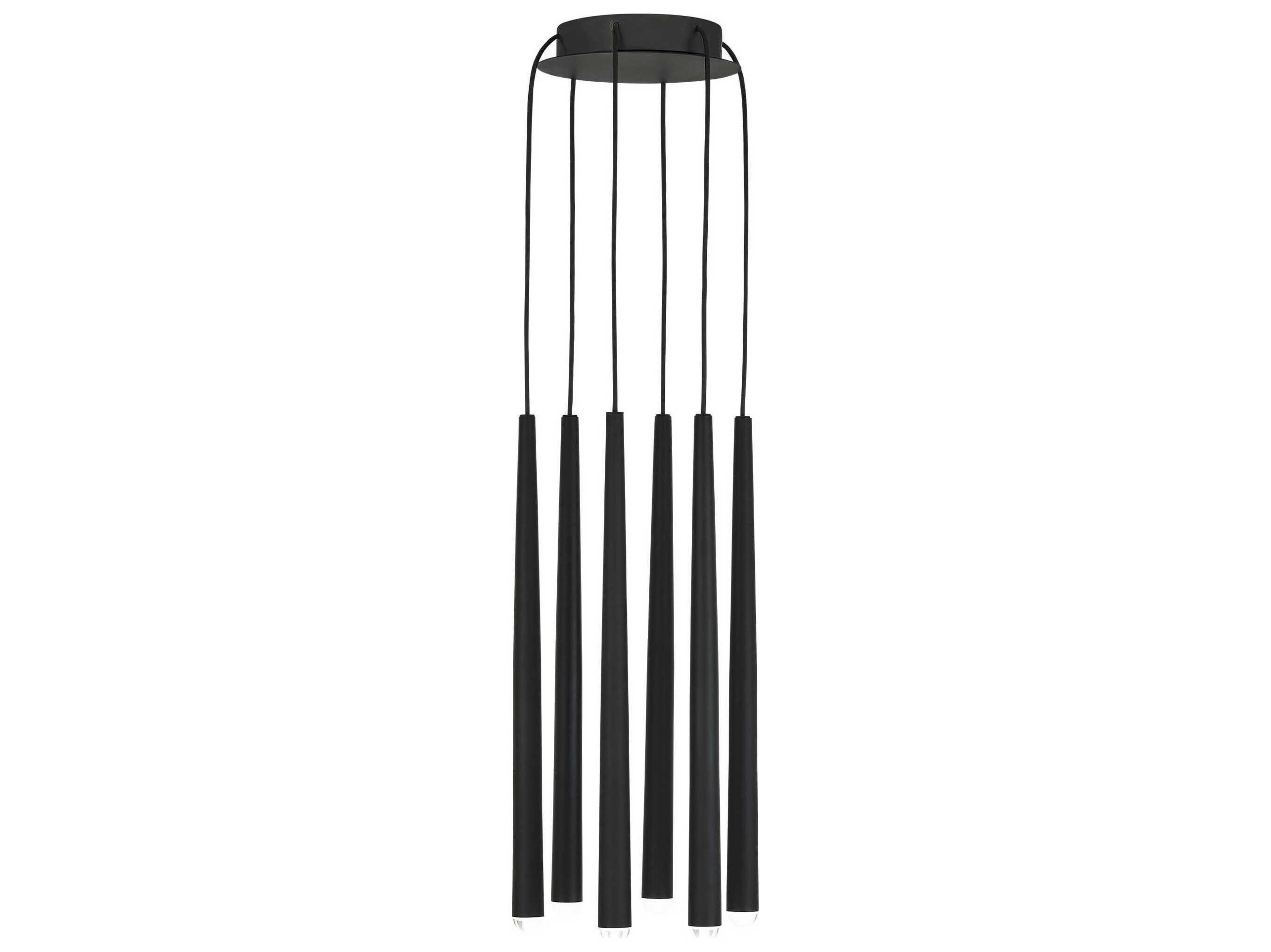 Visual Comfort Modern Pylon 6-Light Nightshade Black Linear Mini Pendant