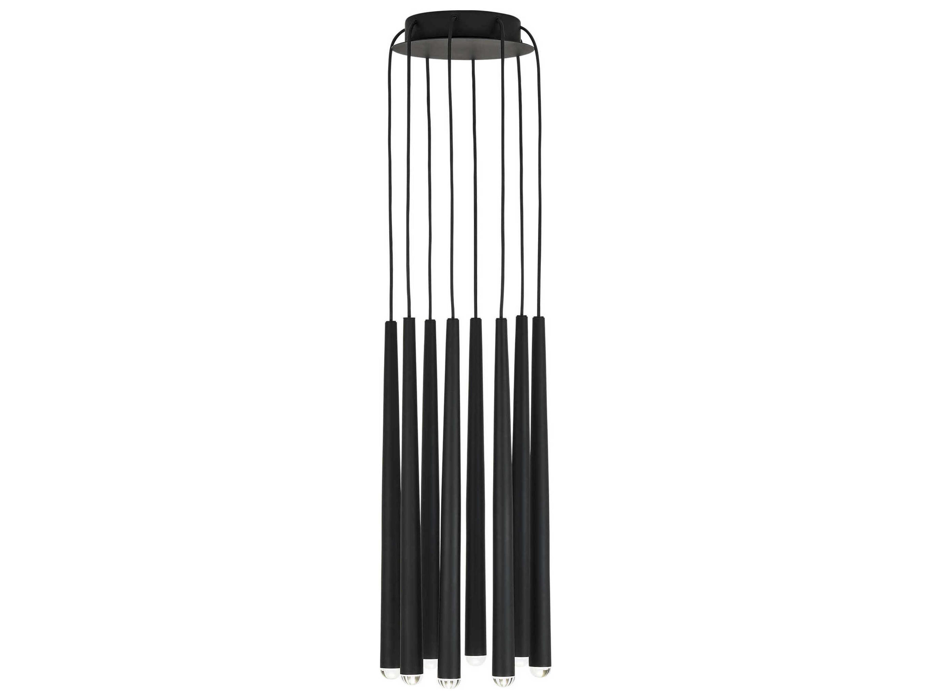 Visual Comfort Modern Pylon 8-Light Nightshade Black Linear Mini Pendant