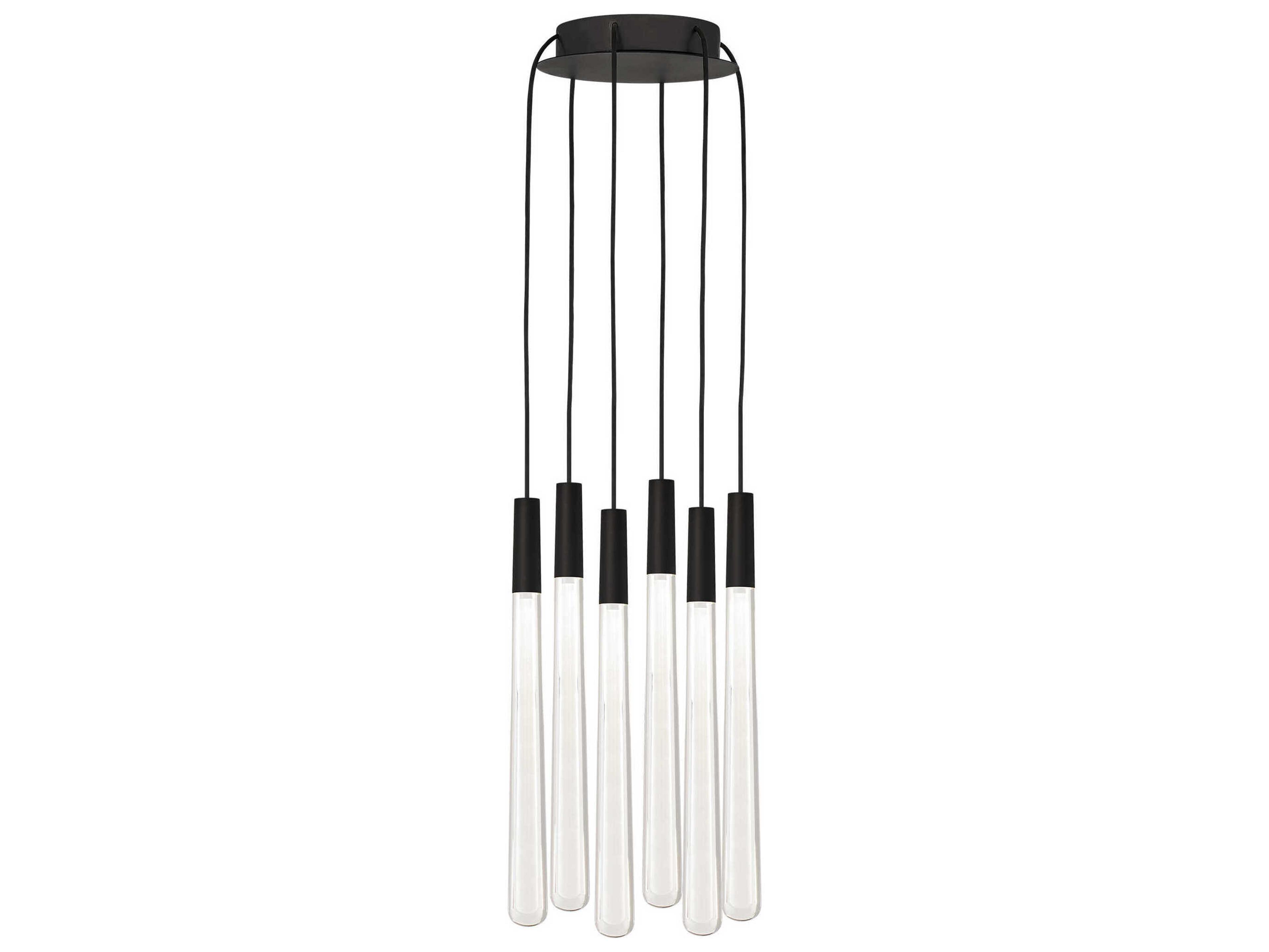 Visual Comfort Modern Pylon 6-Light Nightshade Black Linear Mini Pendant
