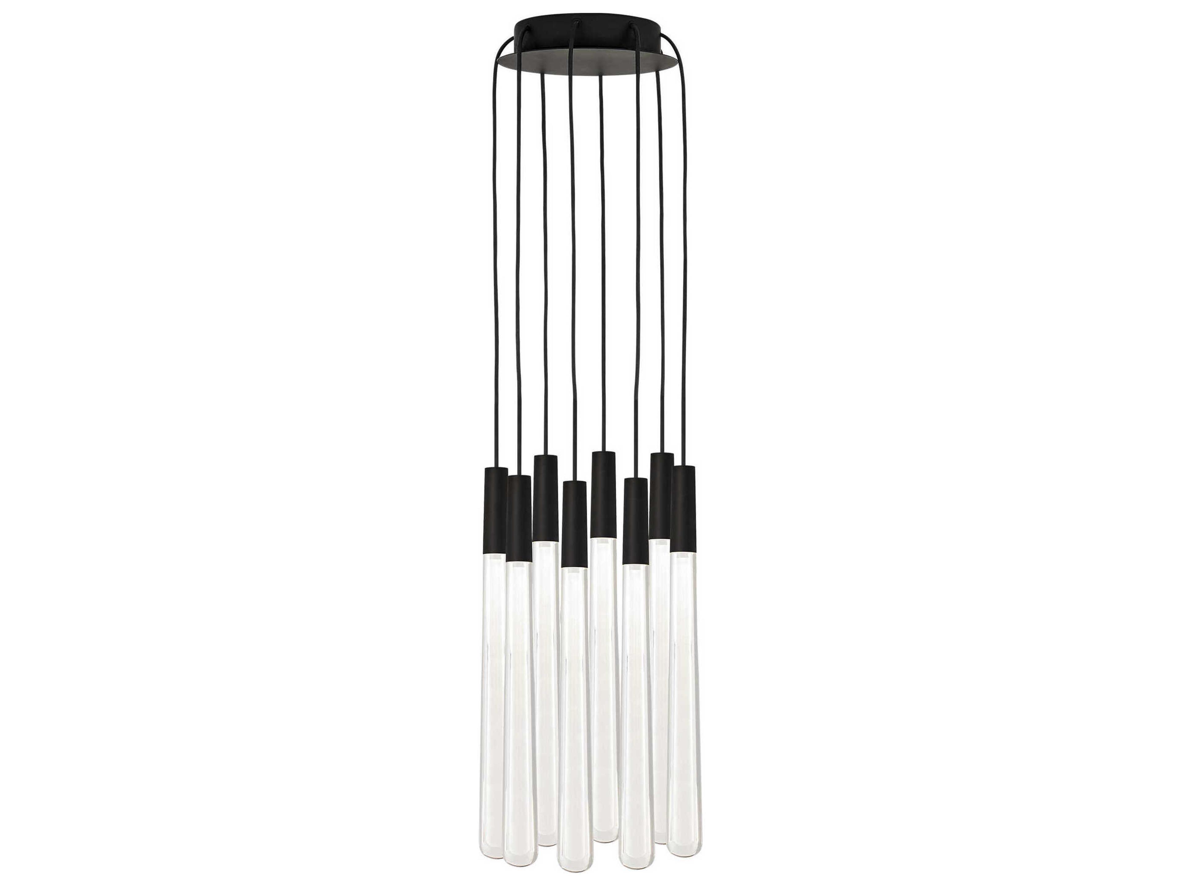 Visual Comfort Modern Pylon 8-Light Nightshade Black Linear Mini Pendant