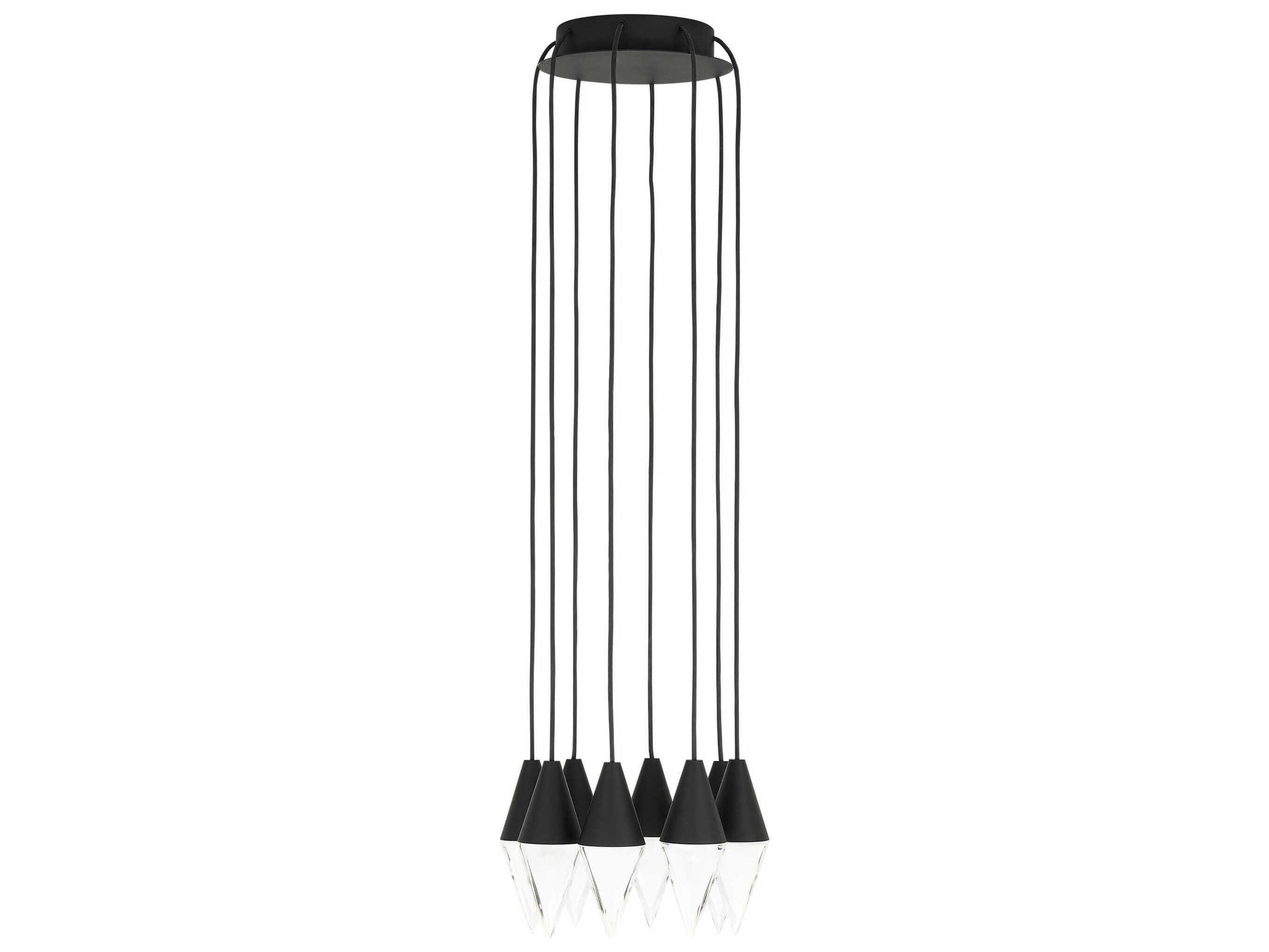 Visual Comfort Modern Turret 8-Light Nightshade Black Mini Pendant