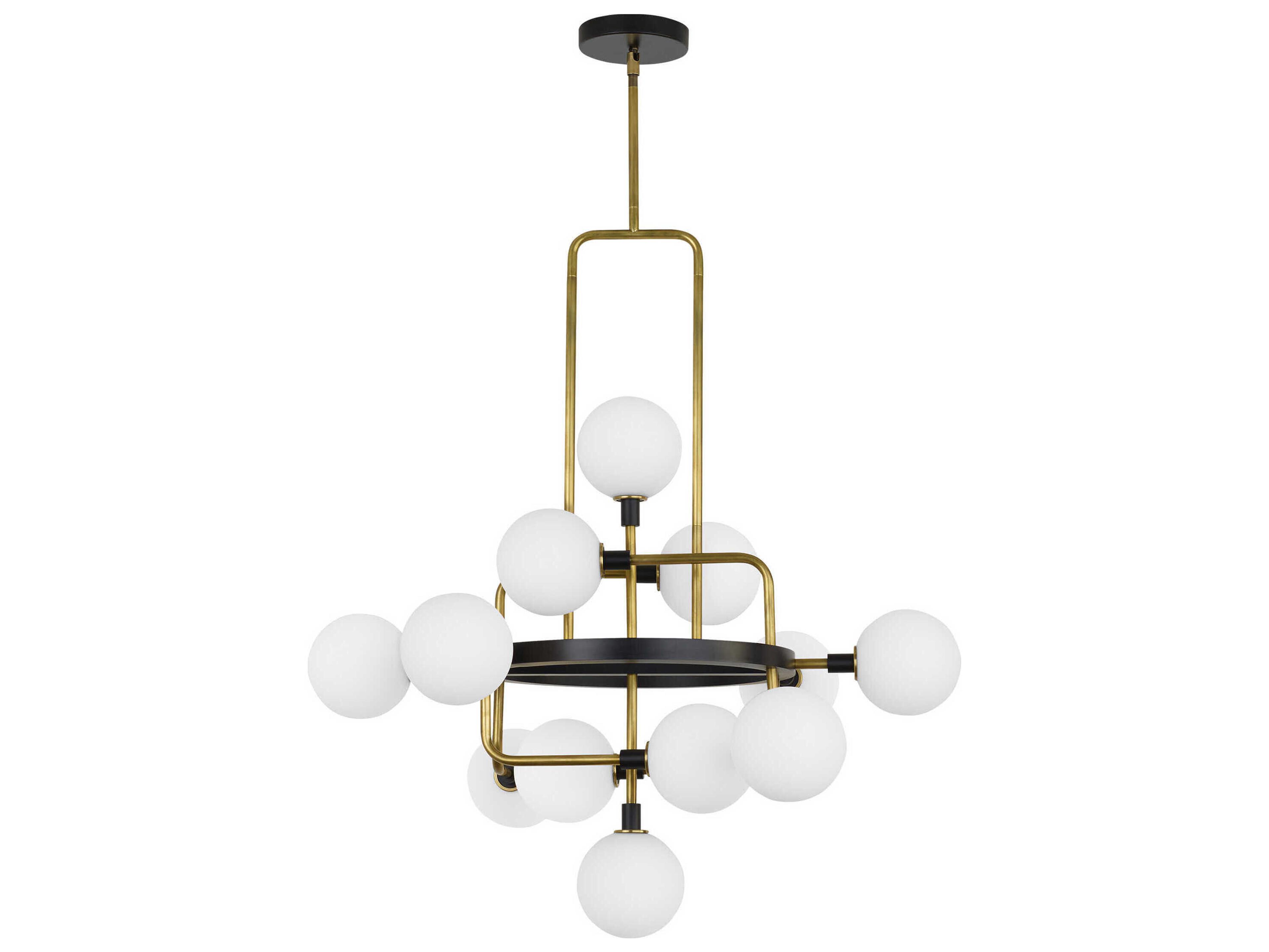 Visual Comfort Modern Viaggio 12-Light Brass Globe Chandelier