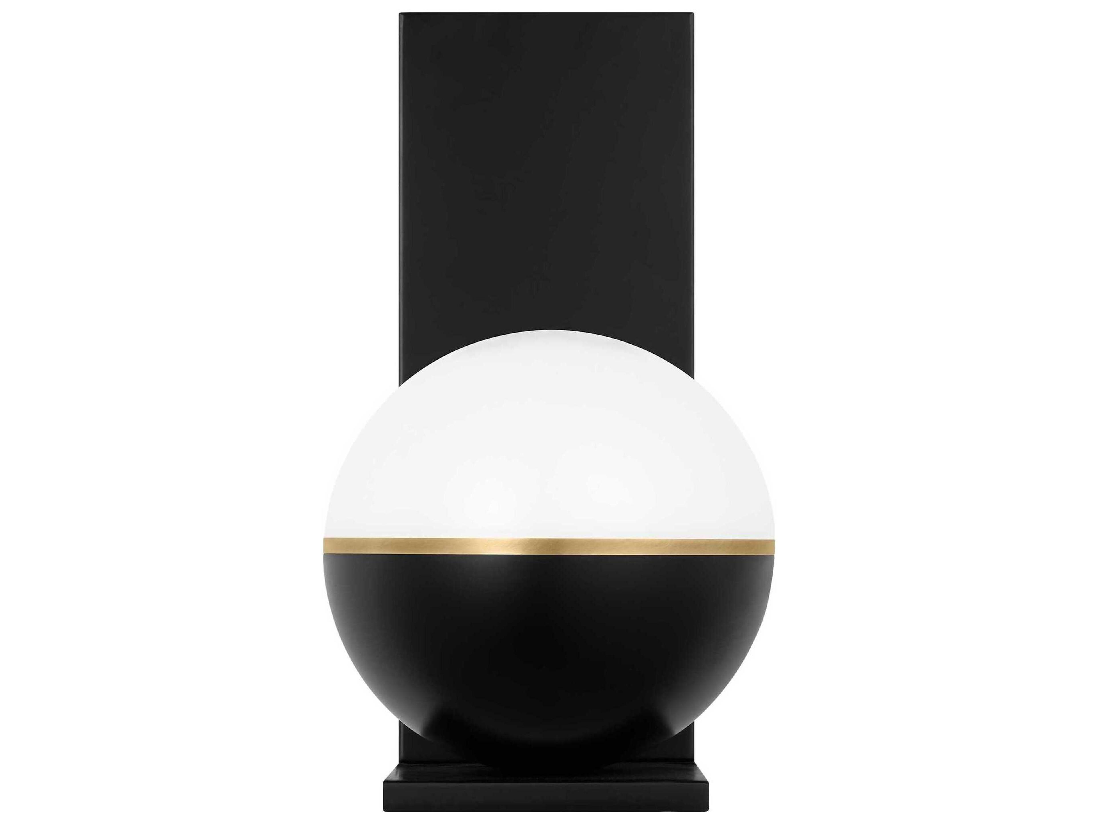 Visual Comfort Modern Akova 1-Light Matte Black Plated Brass Wall Sconce