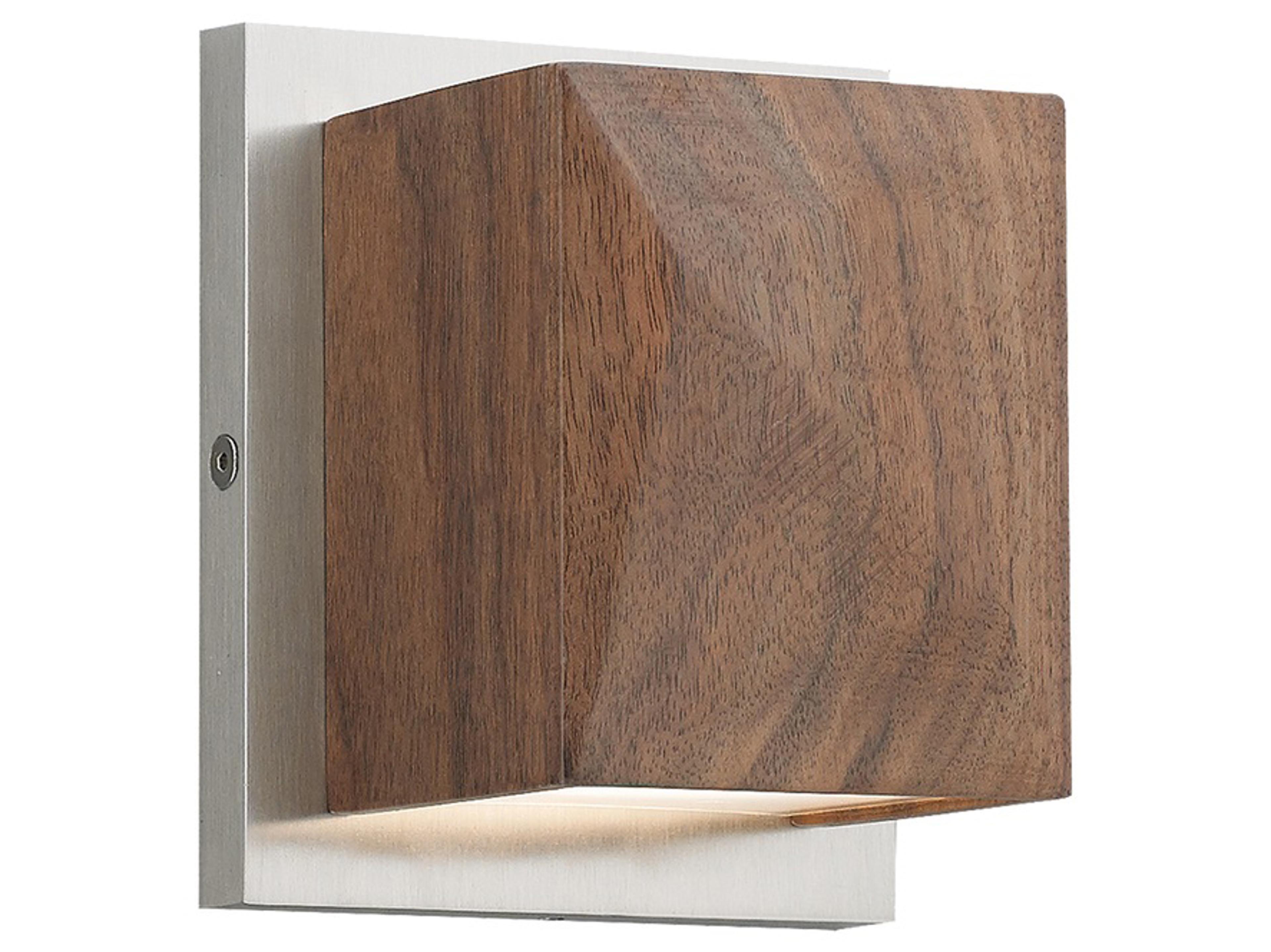 Visual Comfort Modern Cafe 1-Light Walnut Satin Nickel Brown Wall Sconce