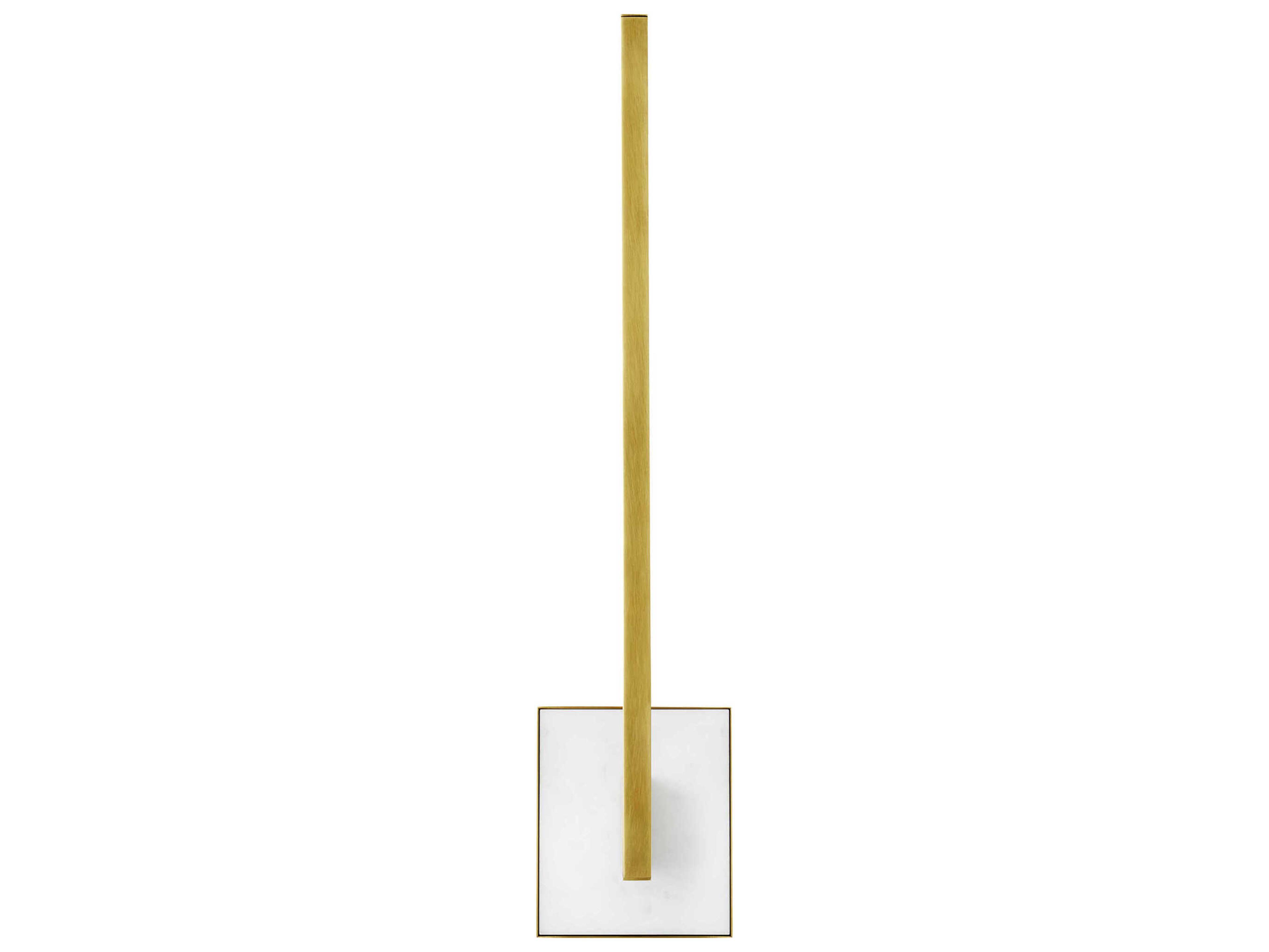 Visual Comfort Modern Klee 1-Light Natural Brass White Marble Wall Sconce
