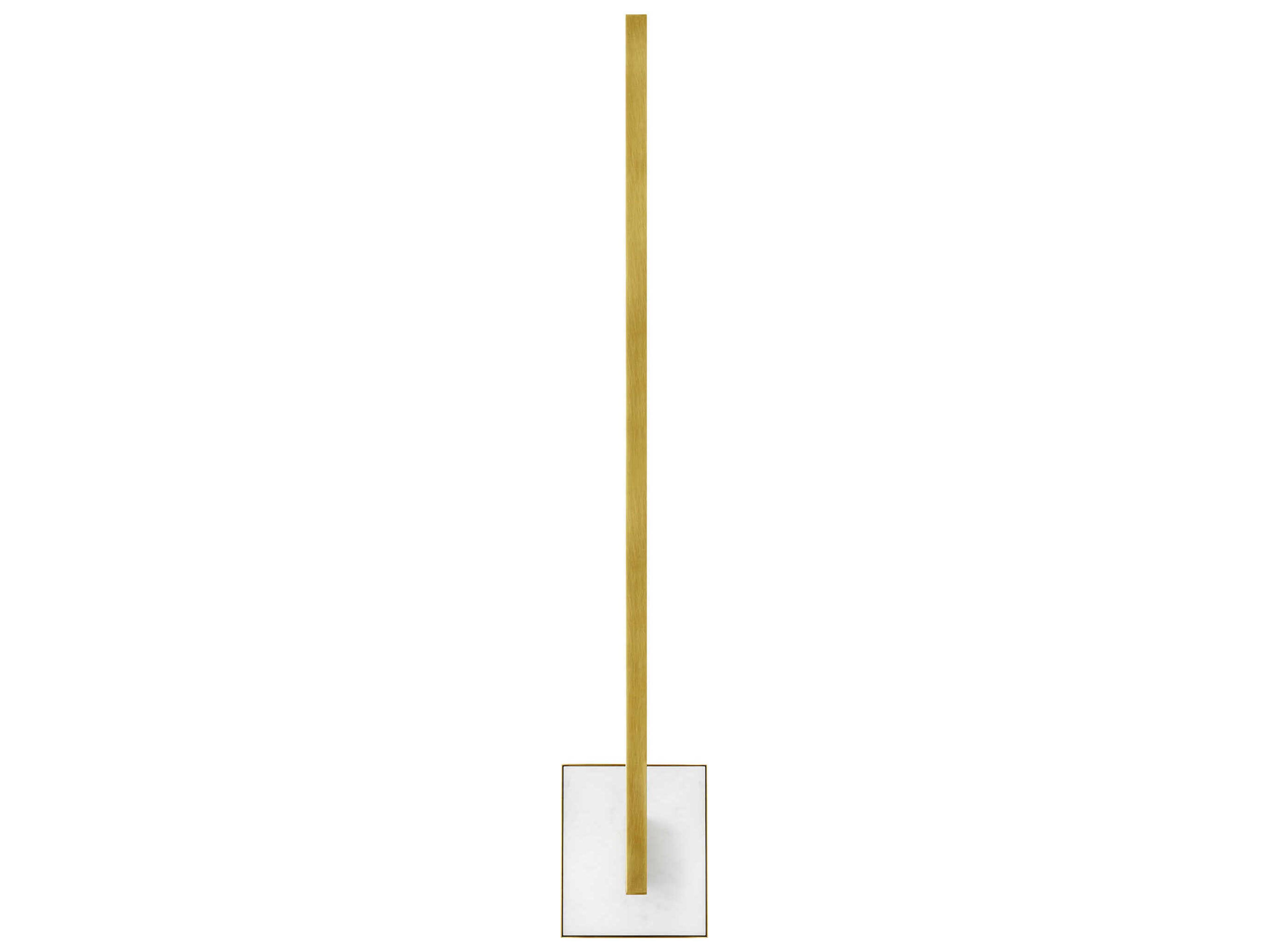 Visual Comfort Modern Klee 1-Light Natural Brass White Marble Wall Sconce