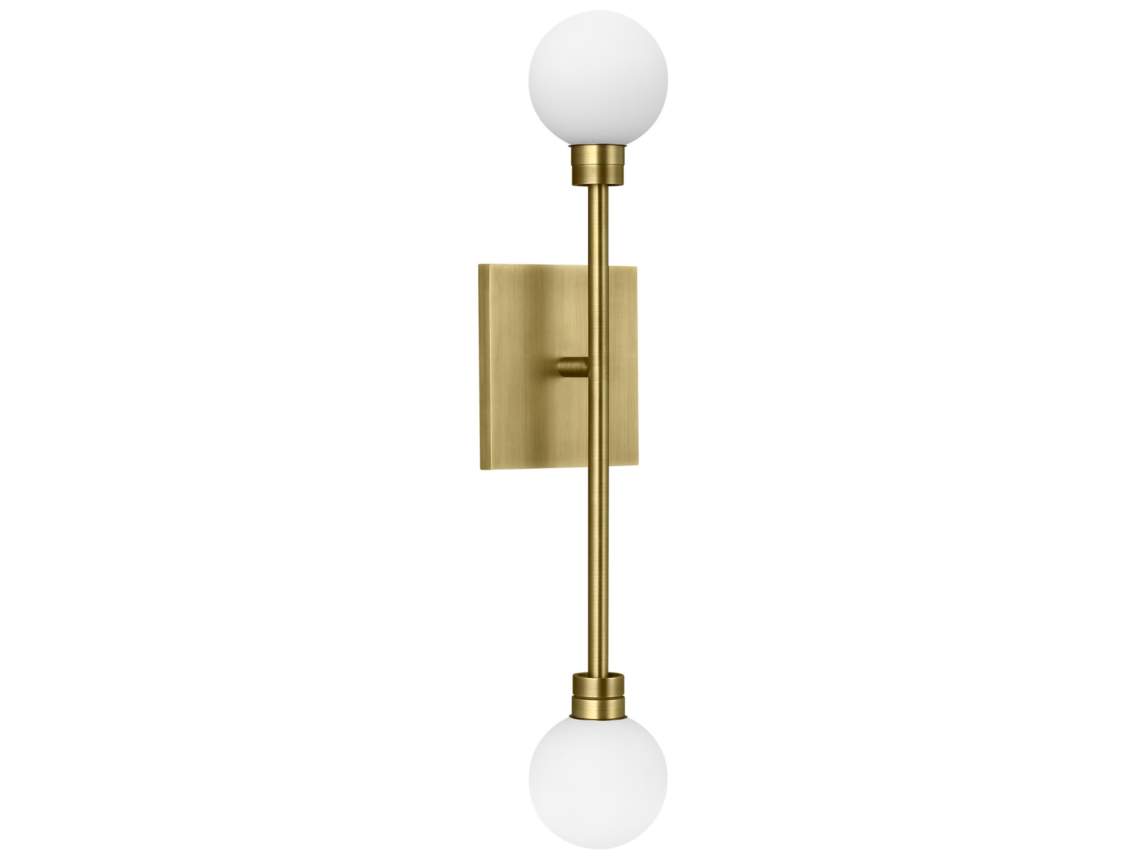 Visual Comfort Modern Mara 2-Light Aged Brass Wall Sconce