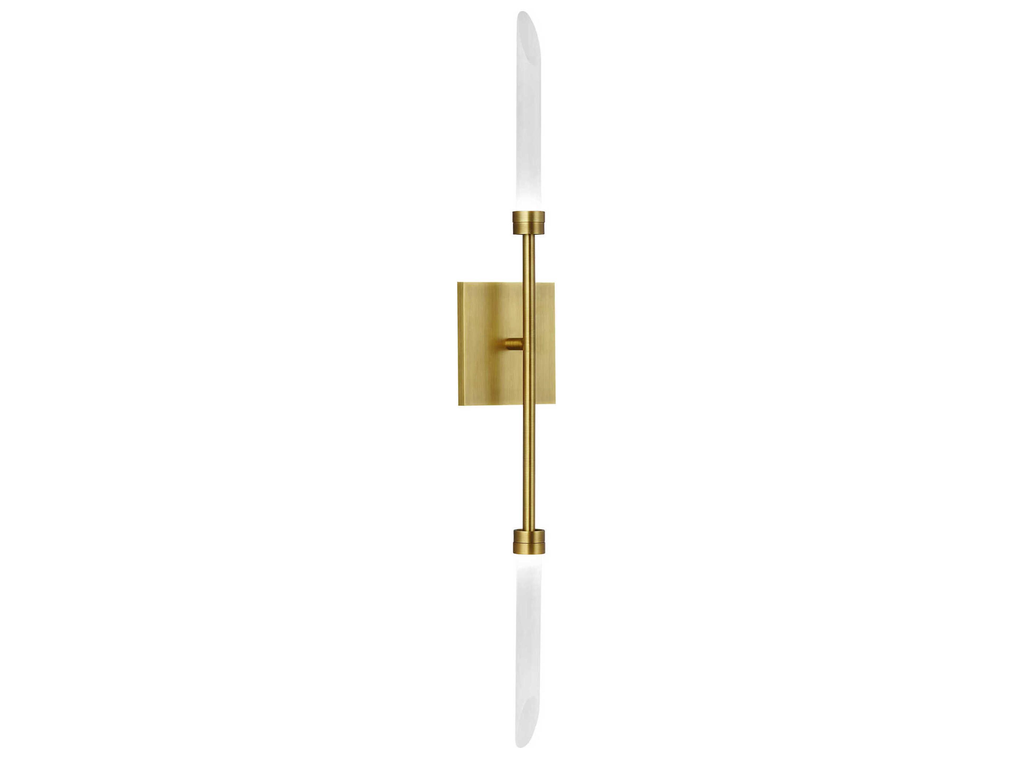 Visual Comfort Modern Spur 2-Light Aged Brass Wall Sconce