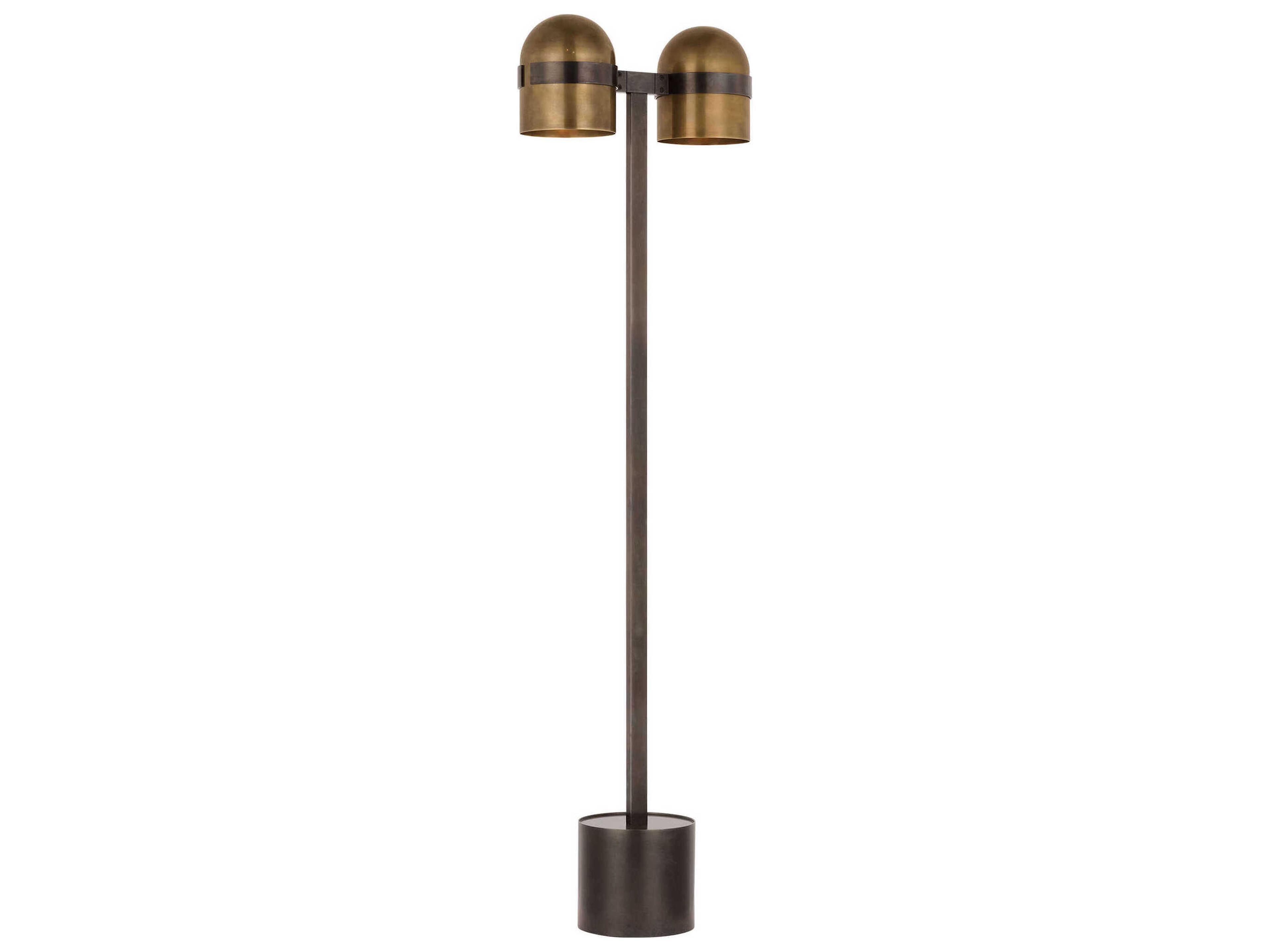 Visual Comfort Modern Octavia Blackened Bronze bright Worn Brass Floor Lamp