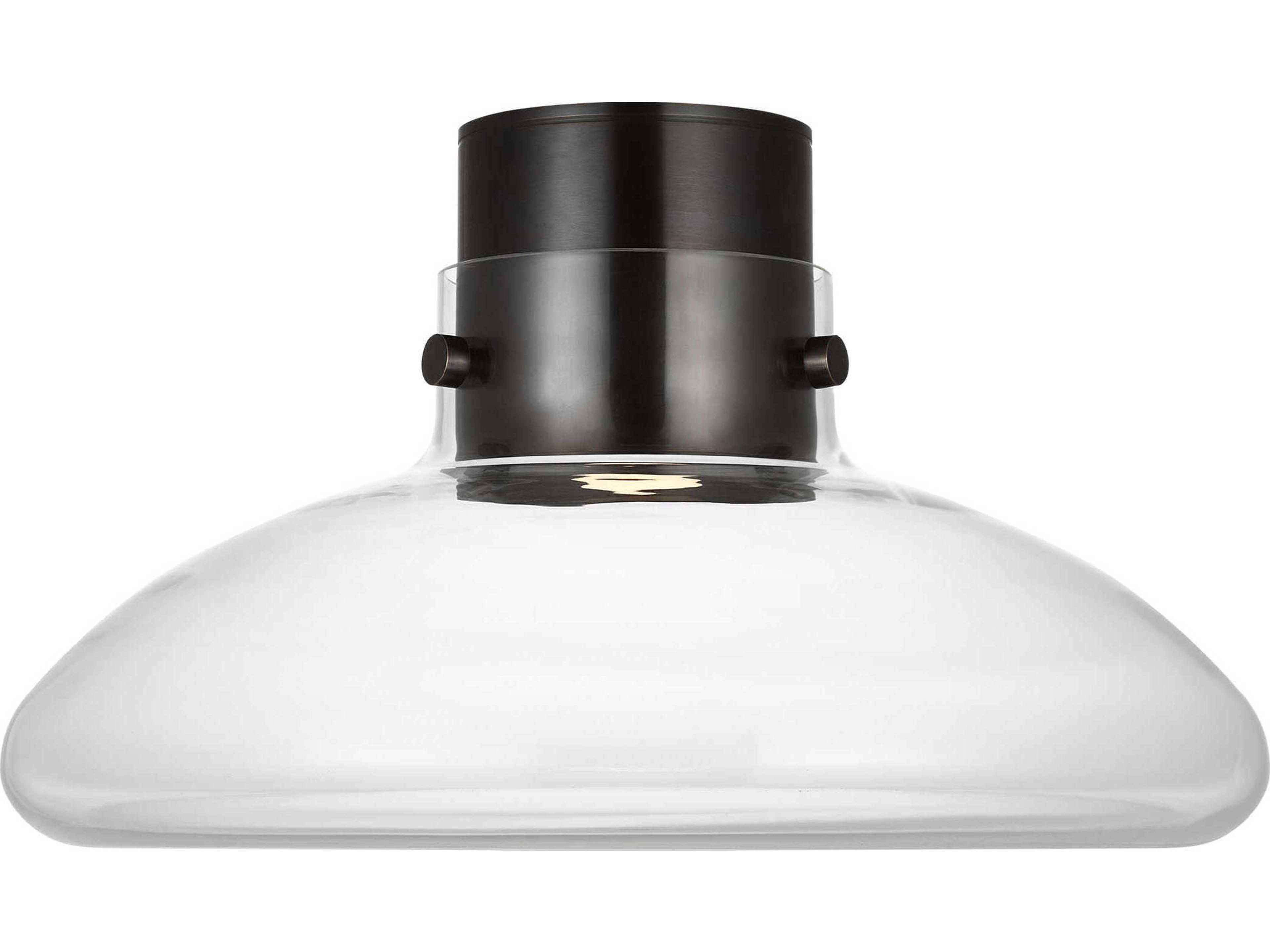 Visual Comfort Modern Morgan 1-Light Burnished Bronze Dome Semi Flush Mount