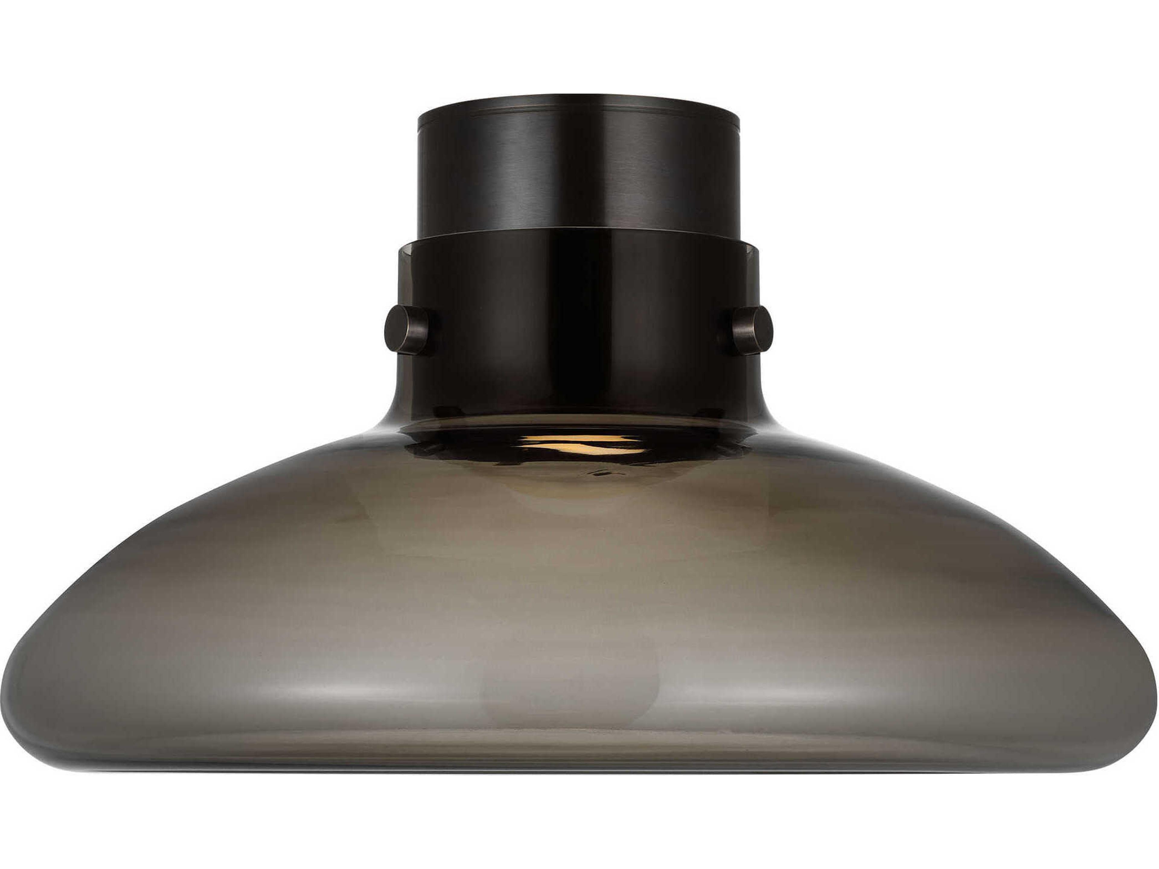 Visual Comfort Modern Morgan 1-Light Burnished Bronze Dome Semi Flush Mount