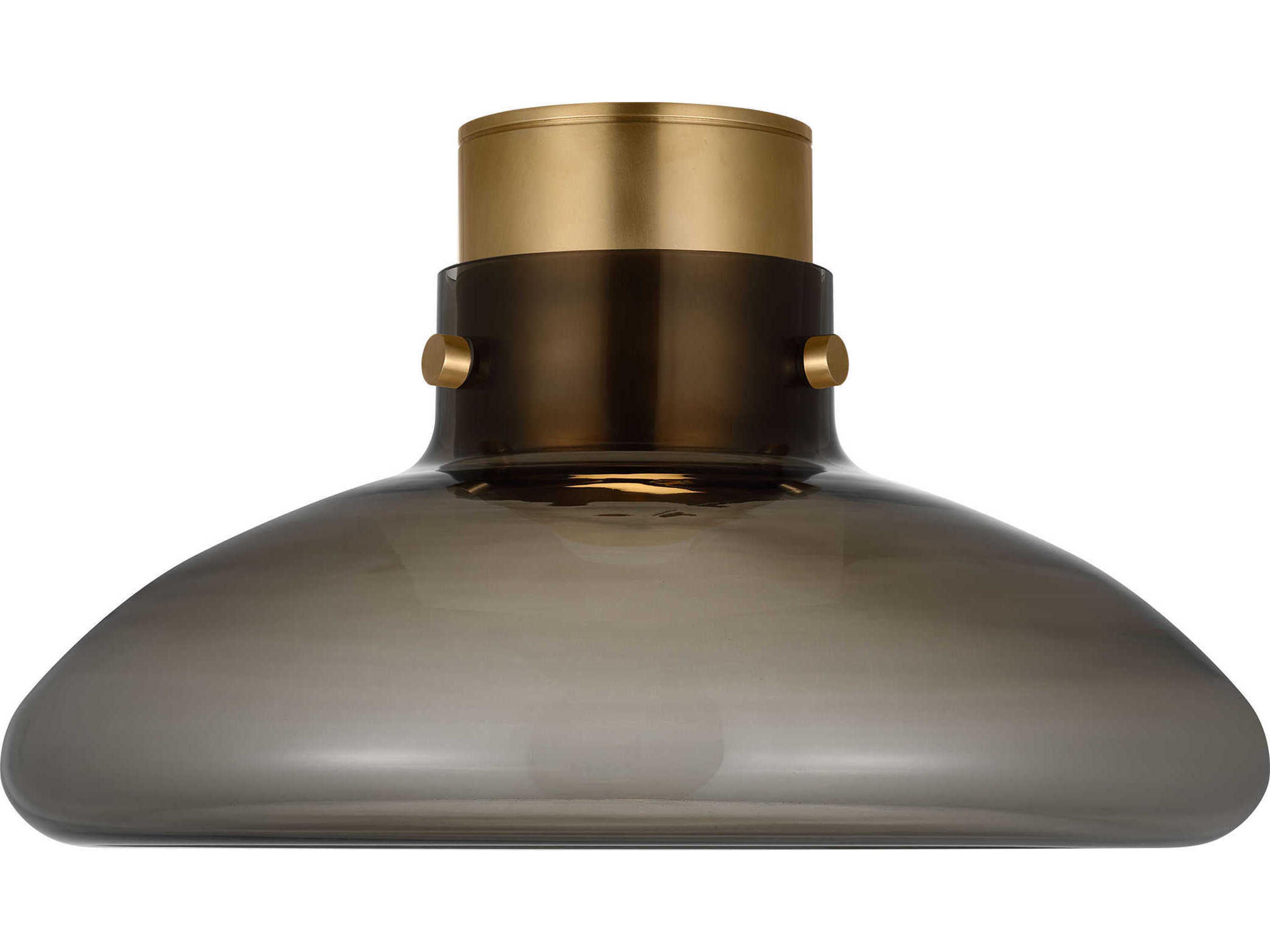 Visual Comfort Modern Morgan 1-Light Brass Dome Semi Flush Mount