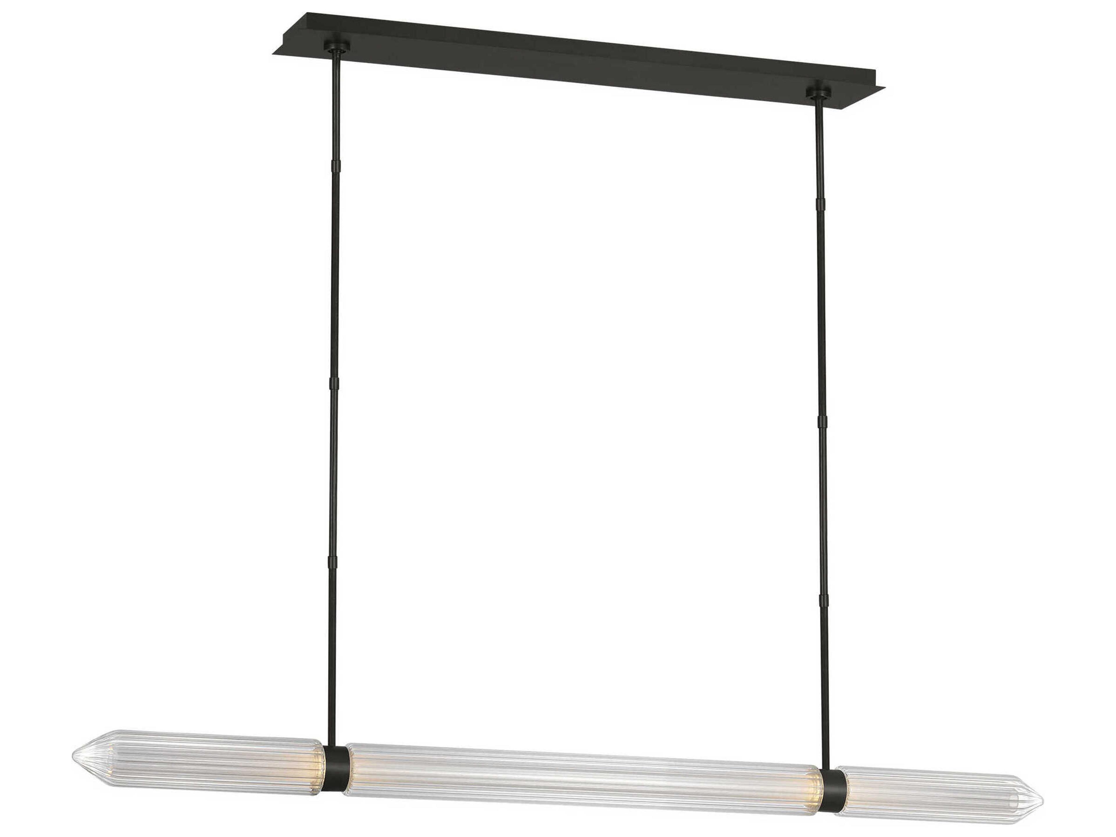 Visual Comfort Modern Langston 1-Light Plated Dark Bronze Linear Island Pendant