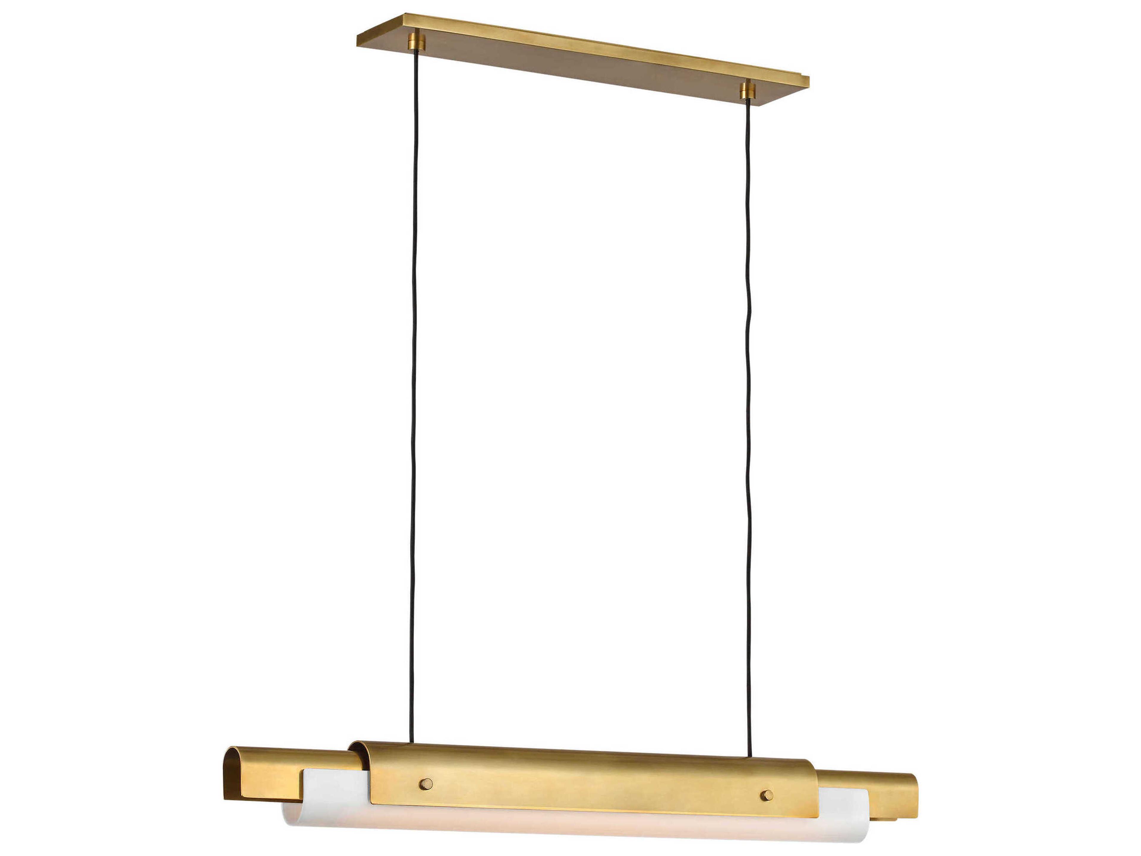 Visual Comfort Modern Ambrose 1-Light Hand Rubbed Antique Brass Linear Island Pendant