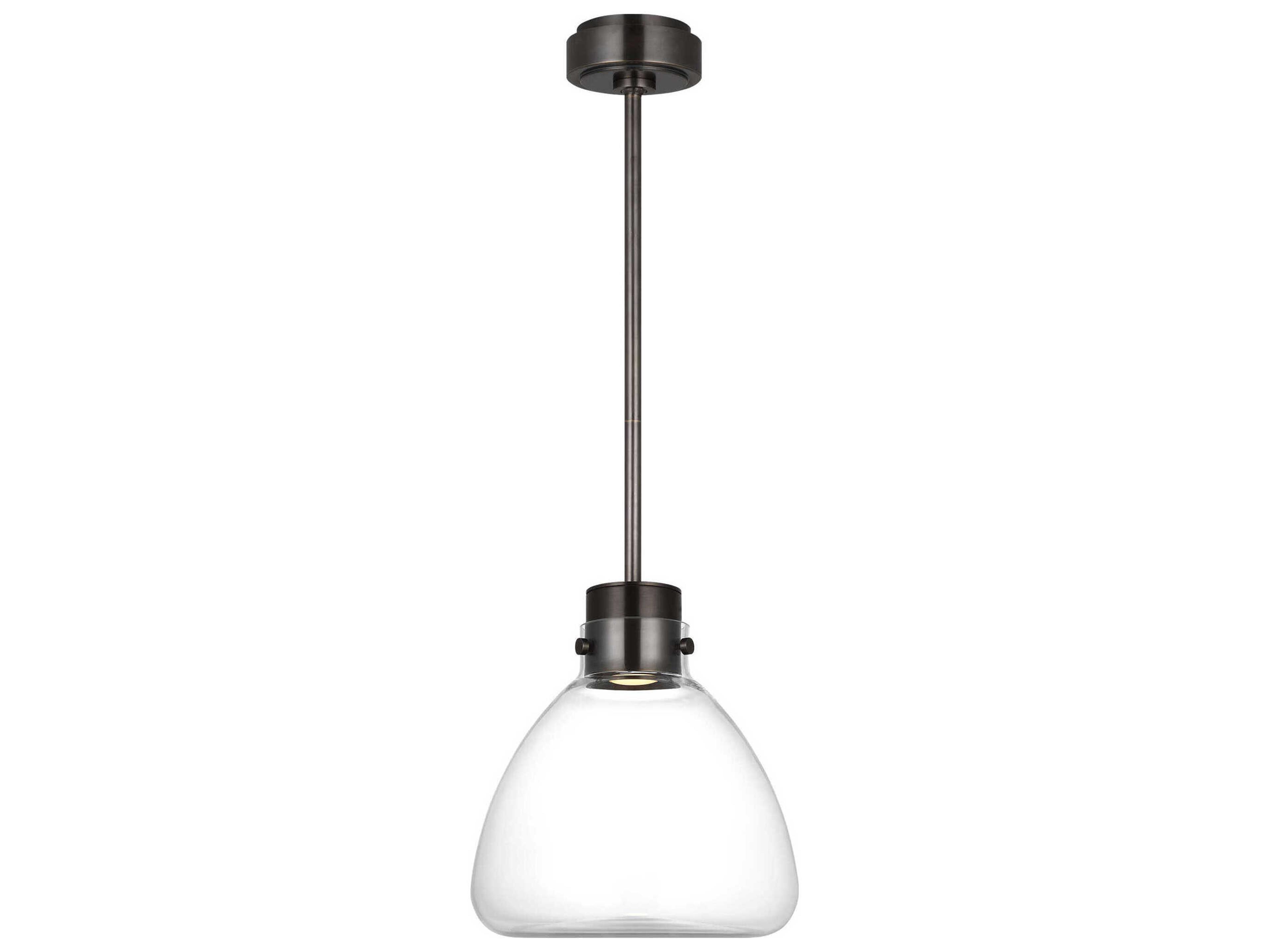 Visual Comfort Modern Morgan 1-Light Burnished Bronze Mini Pendant