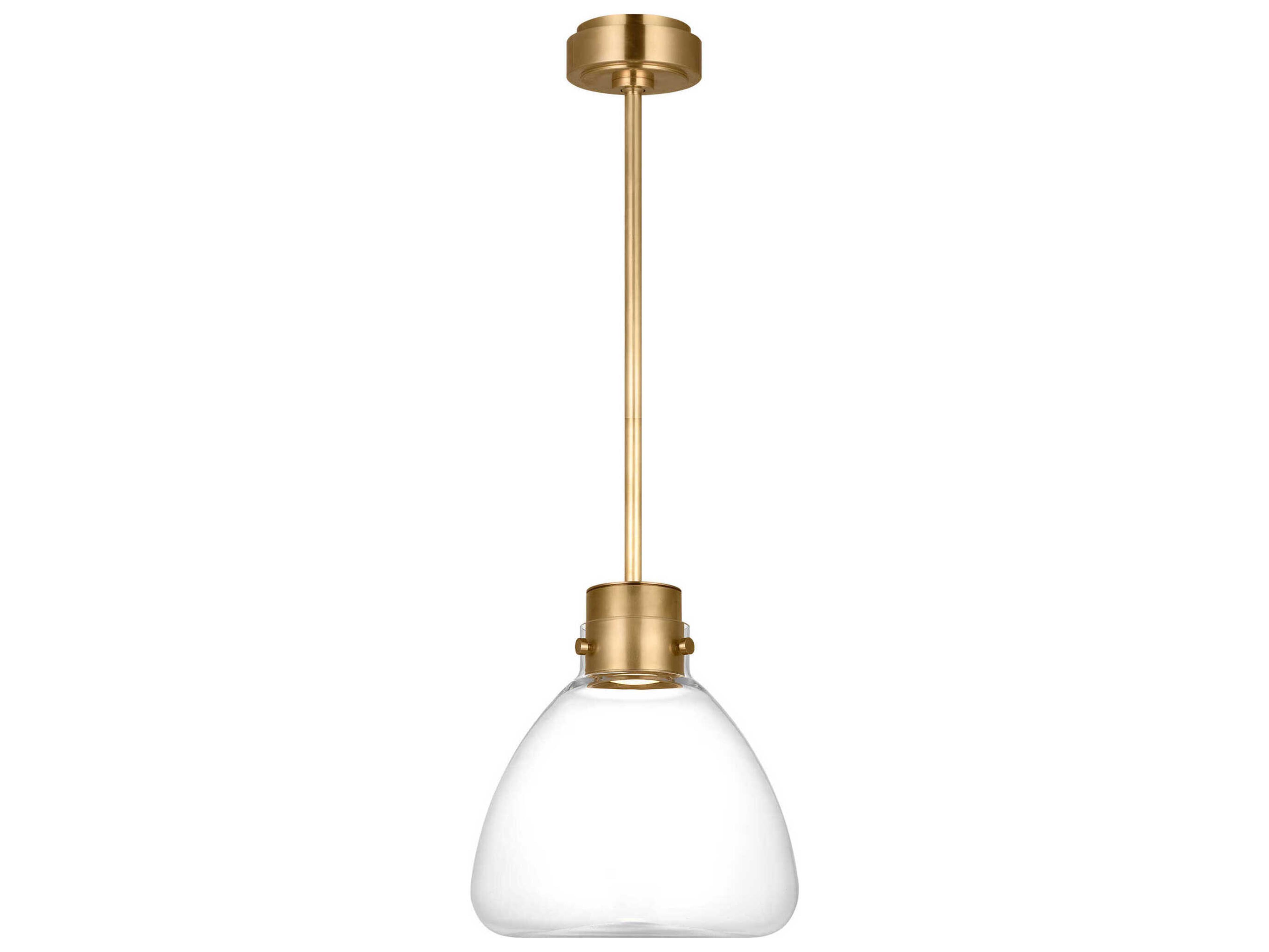 Visual Comfort Modern Morgan 1-Light Brass Mini Pendant