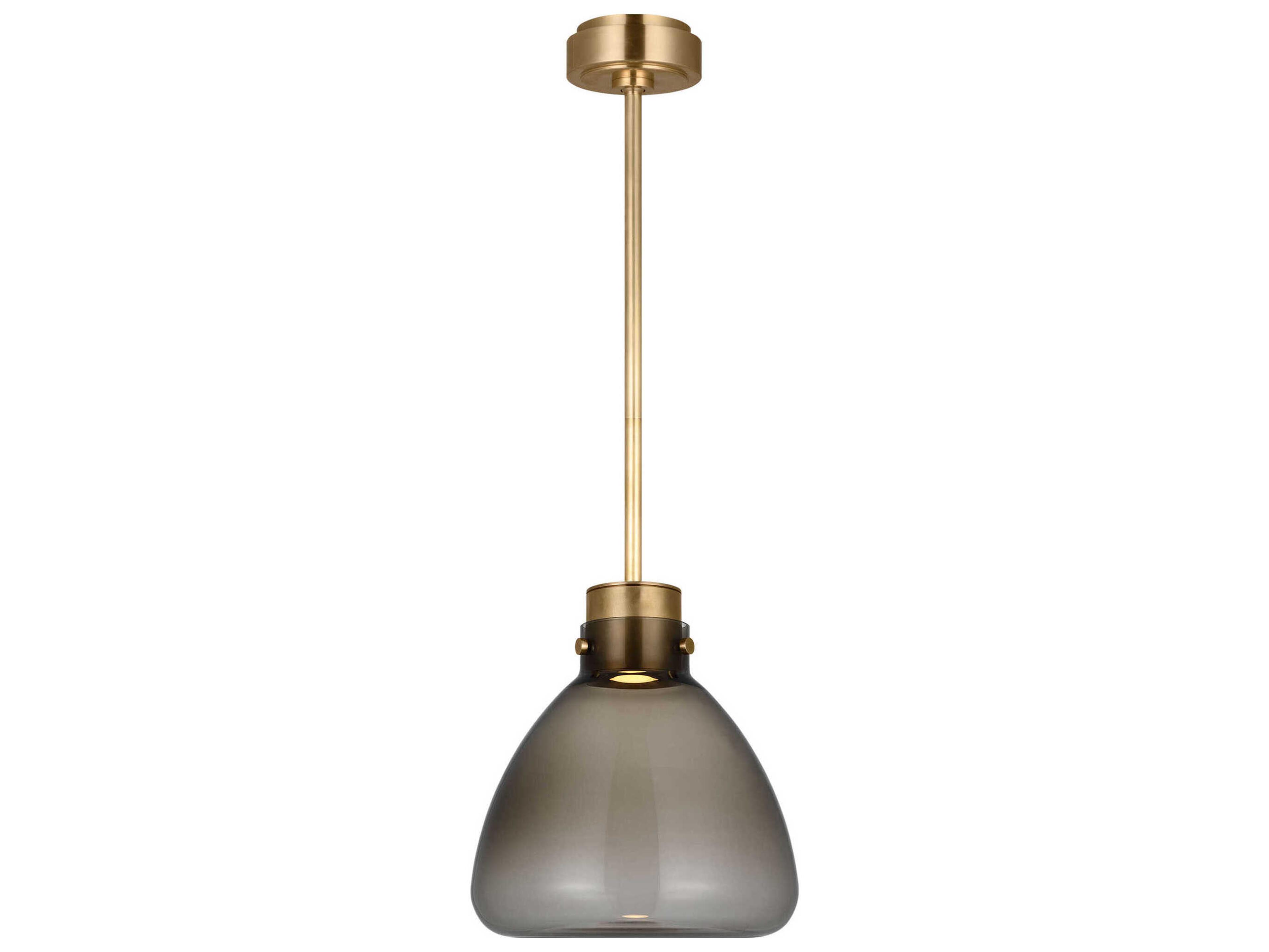 Visual Comfort Modern Morgan 1-Light Brass Mini Pendant