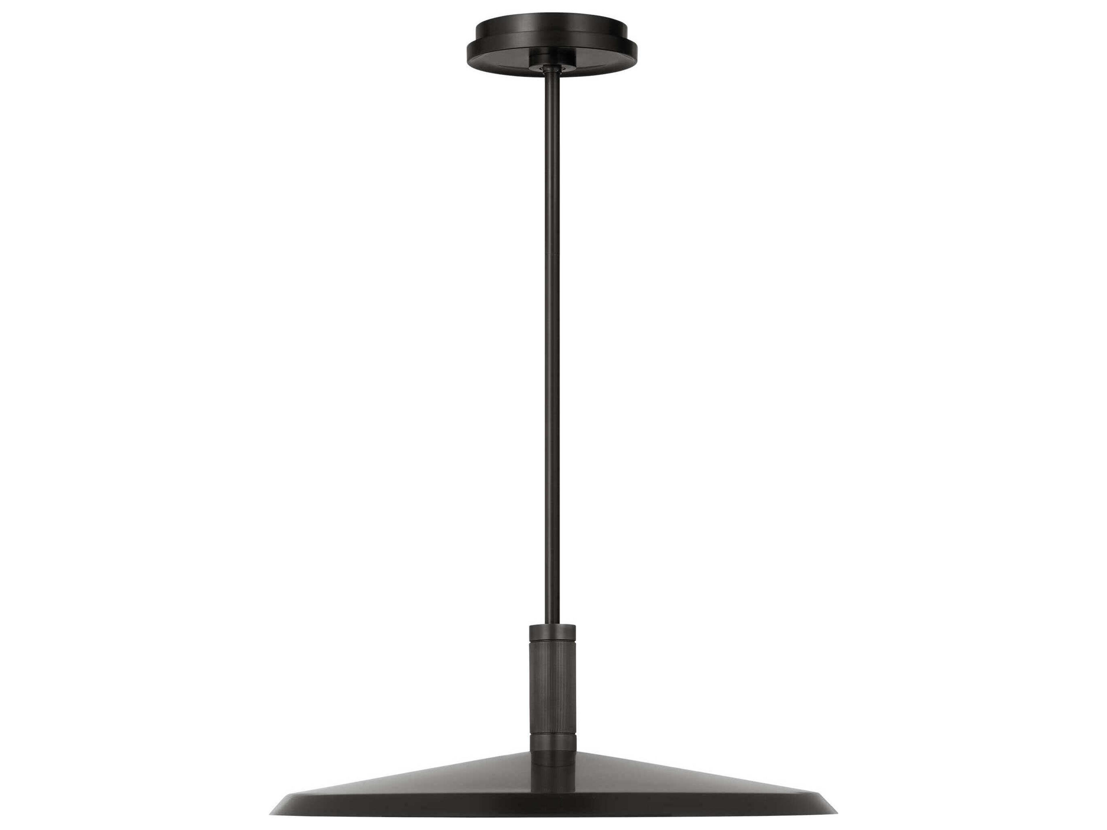 Visual Comfort Modern Saucer 1-Light Bronze And Darkened Brass Round Pendant